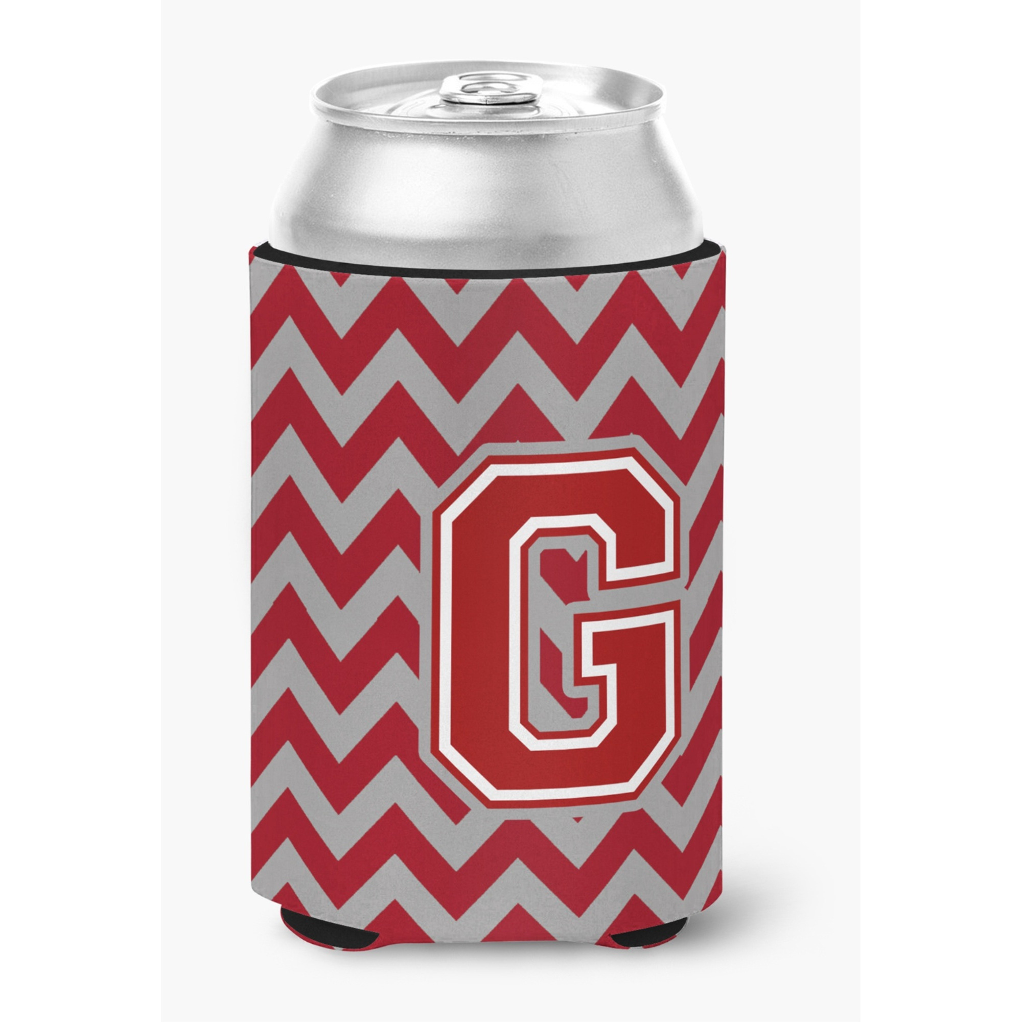 &quotCaroline's Treasures CJ1049-GCC Letter G Chevron Maroon and White Can or Bottle Hugger, Multicolor"