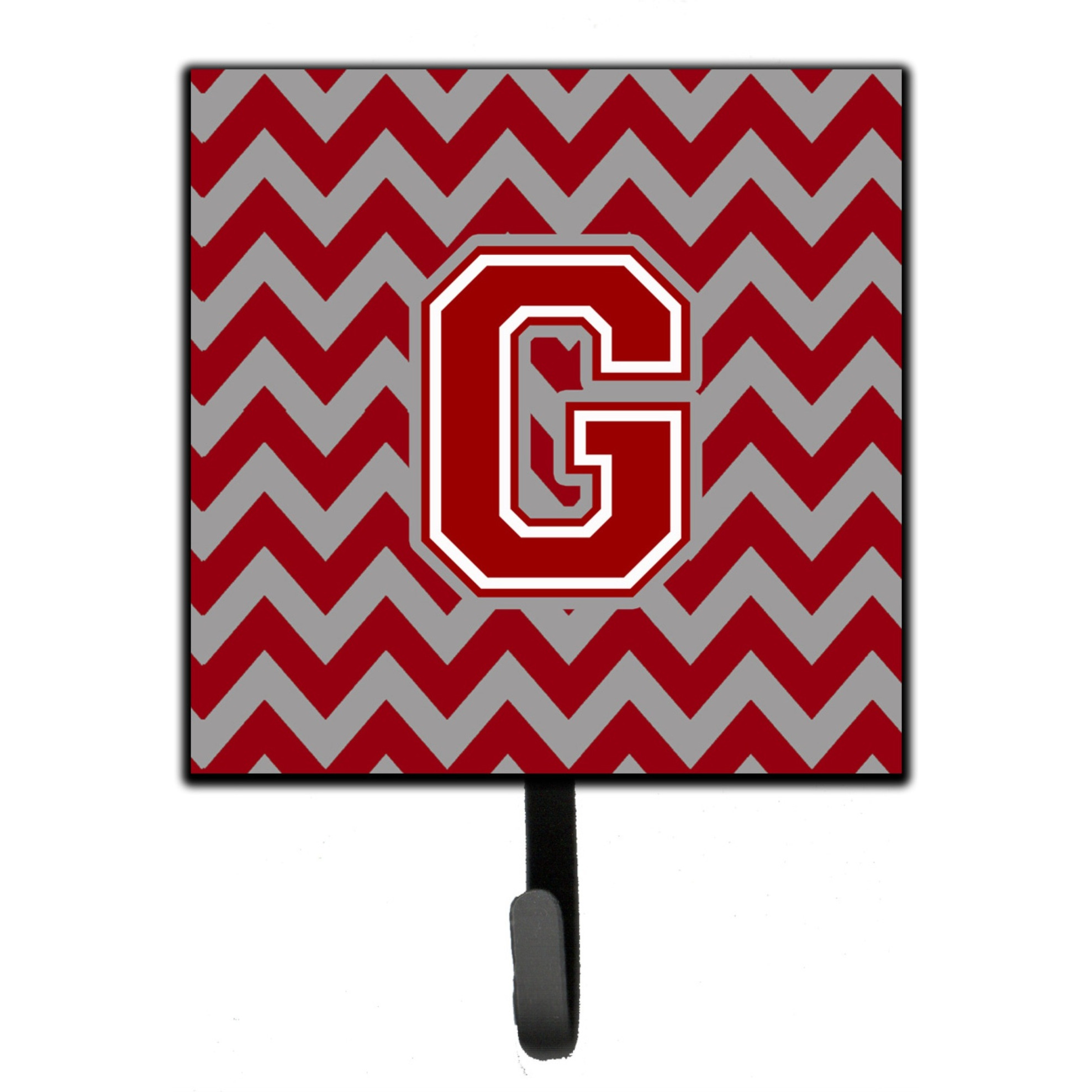 &quotCaroline's Treasures Letter G Chevron Maroon and White Leash or Key Holder CJ1049-GSH4, Small, Multicolor"