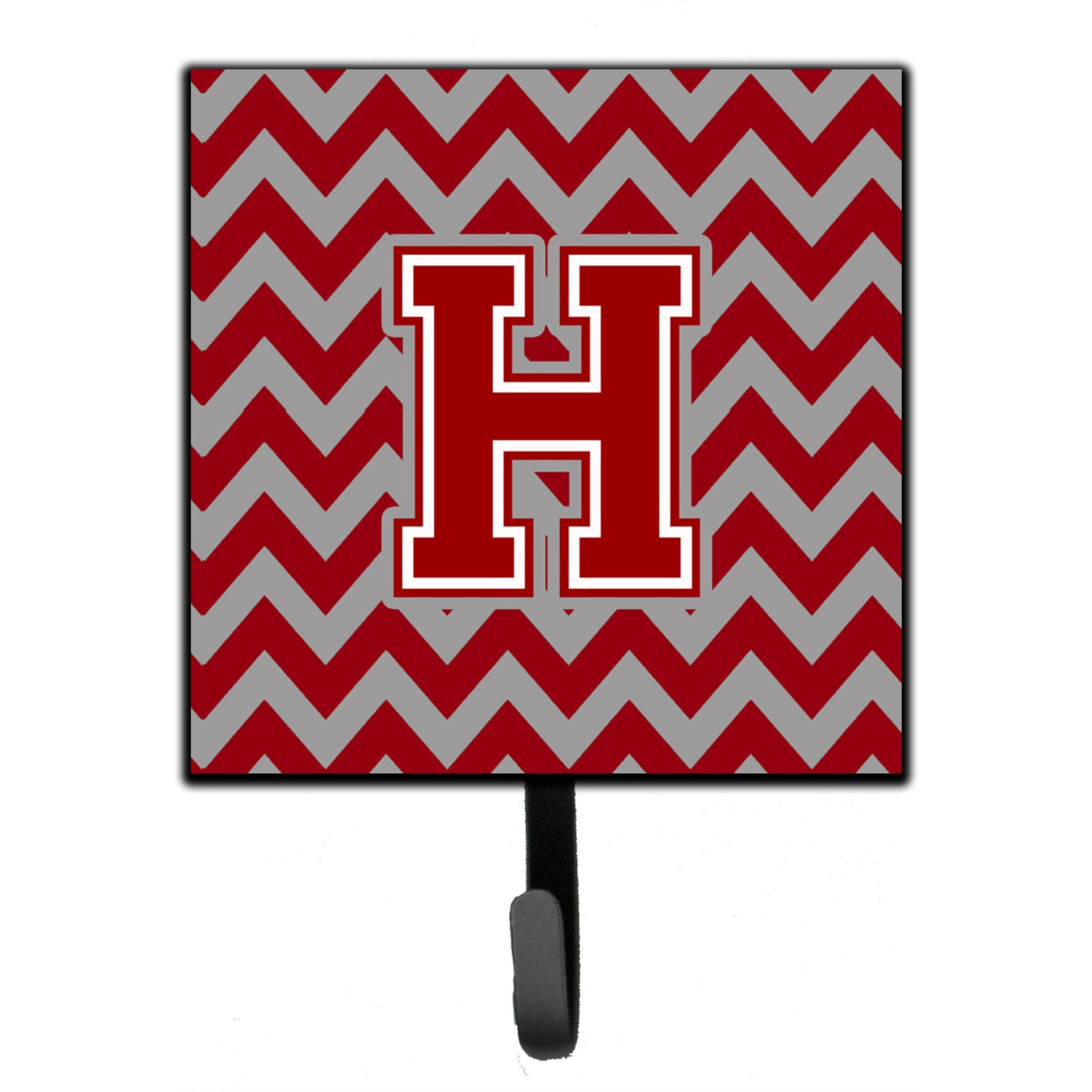&quotCaroline's Treasures Letter H Chevron Maroon and White Leash or Key Holder CJ1049-HSH4, Small, Multicolor"