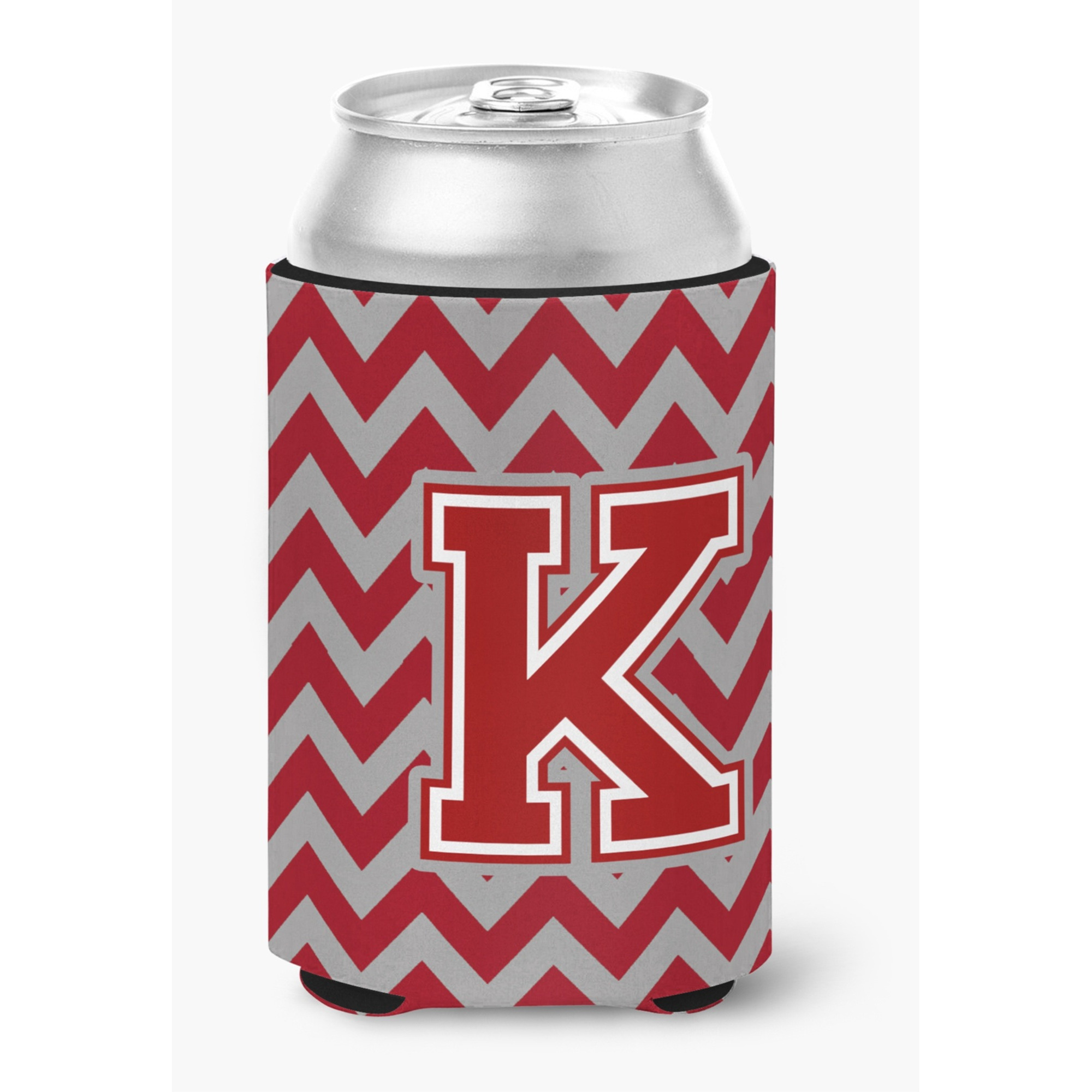 &quotCaroline's Treasures CJ1049-KCC Letter K Chevron Maroon and White Can or Bottle Hugger, Multicolor"