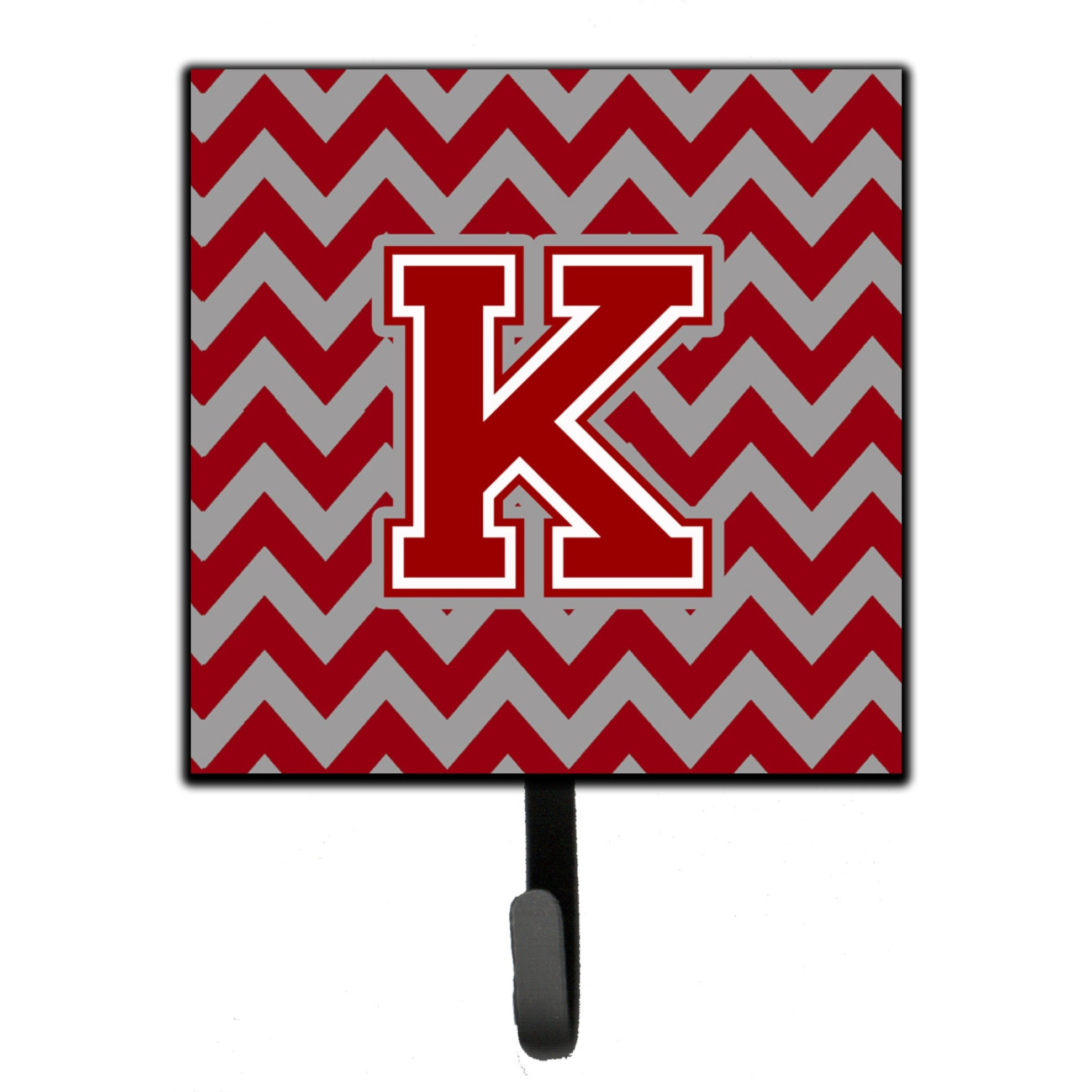 &quotCaroline's Treasures Letter K Chevron Maroon and White Leash or Key Holder CJ1049-KSH4, Small, Multicolor"