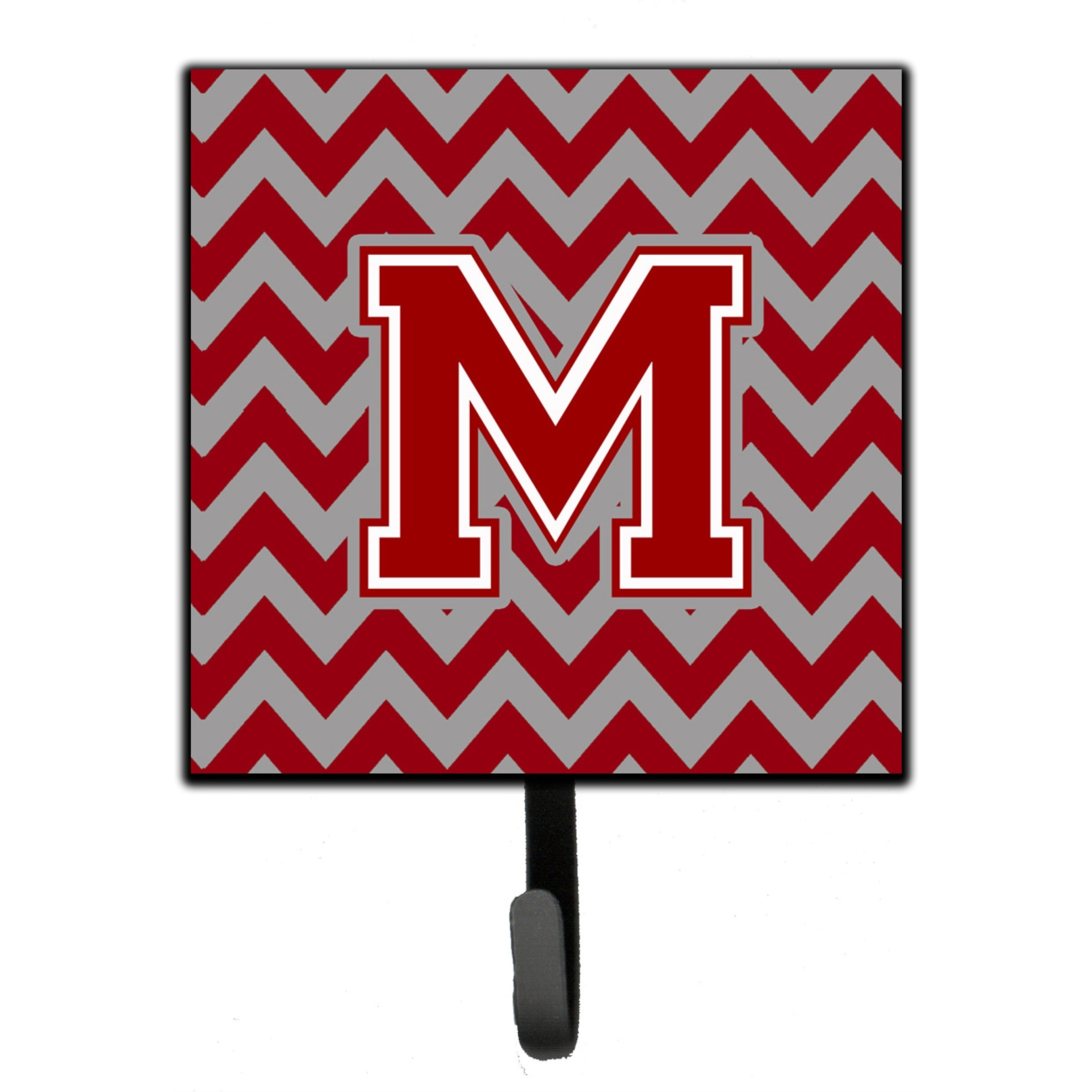 &quotCaroline's Treasures Letter M Chevron Maroon and White Leash or Key Holder CJ1049-MSH4, Small, Multicolor"