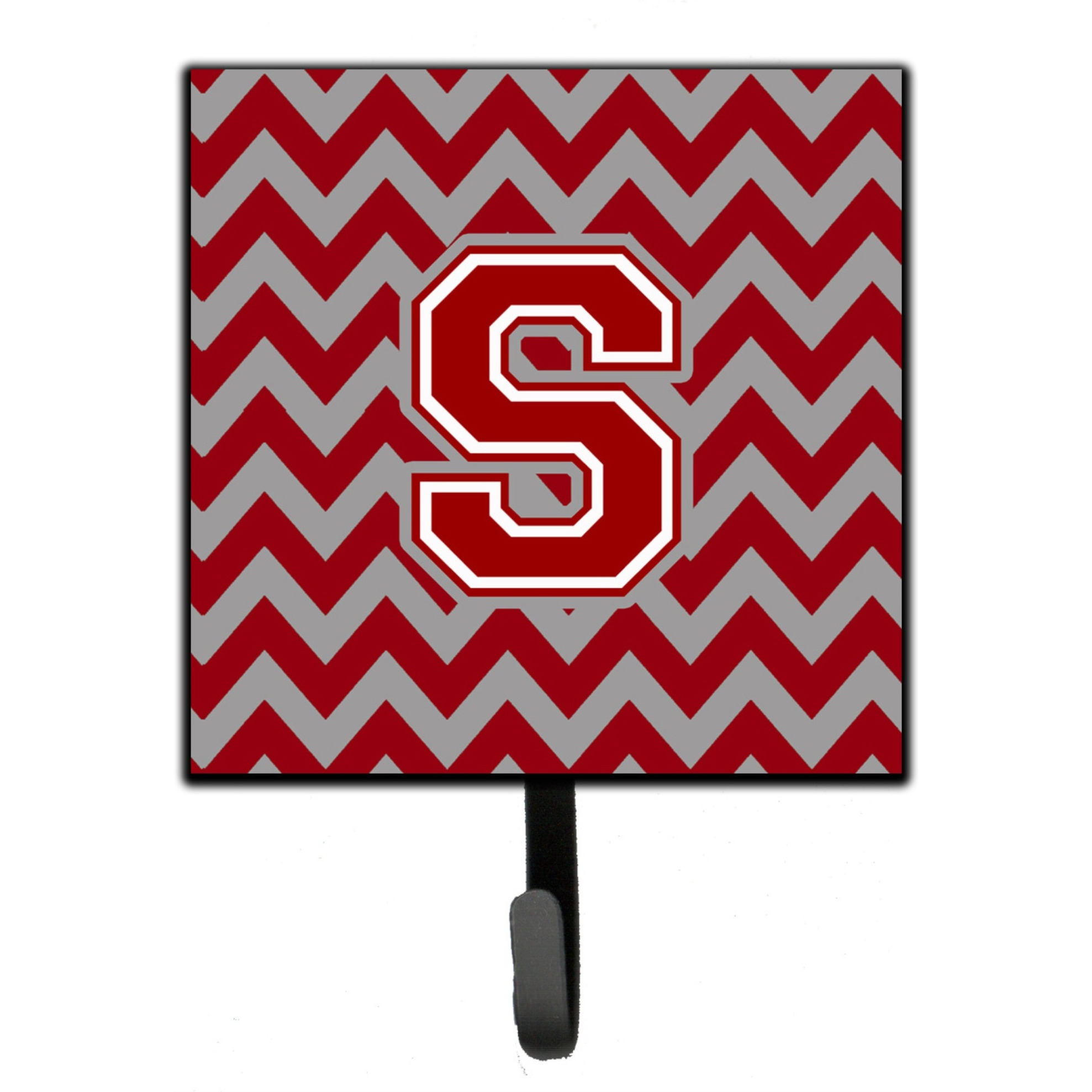 &quotCaroline's Treasures Letter S Chevron Maroon and White Leash or Key Holder CJ1049-SSH4, Small, Multicolor"