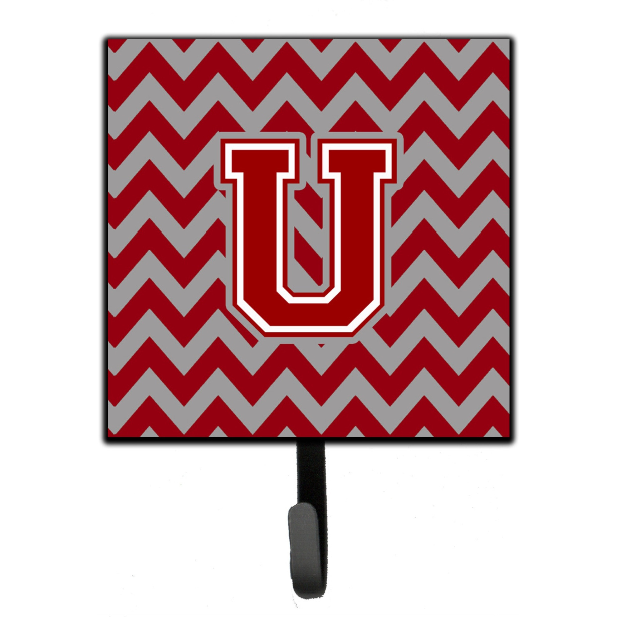 &quotCaroline's Treasures Letter U Chevron Maroon and White Leash or Key Holder CJ1049-USH4, Small, Multicolor"