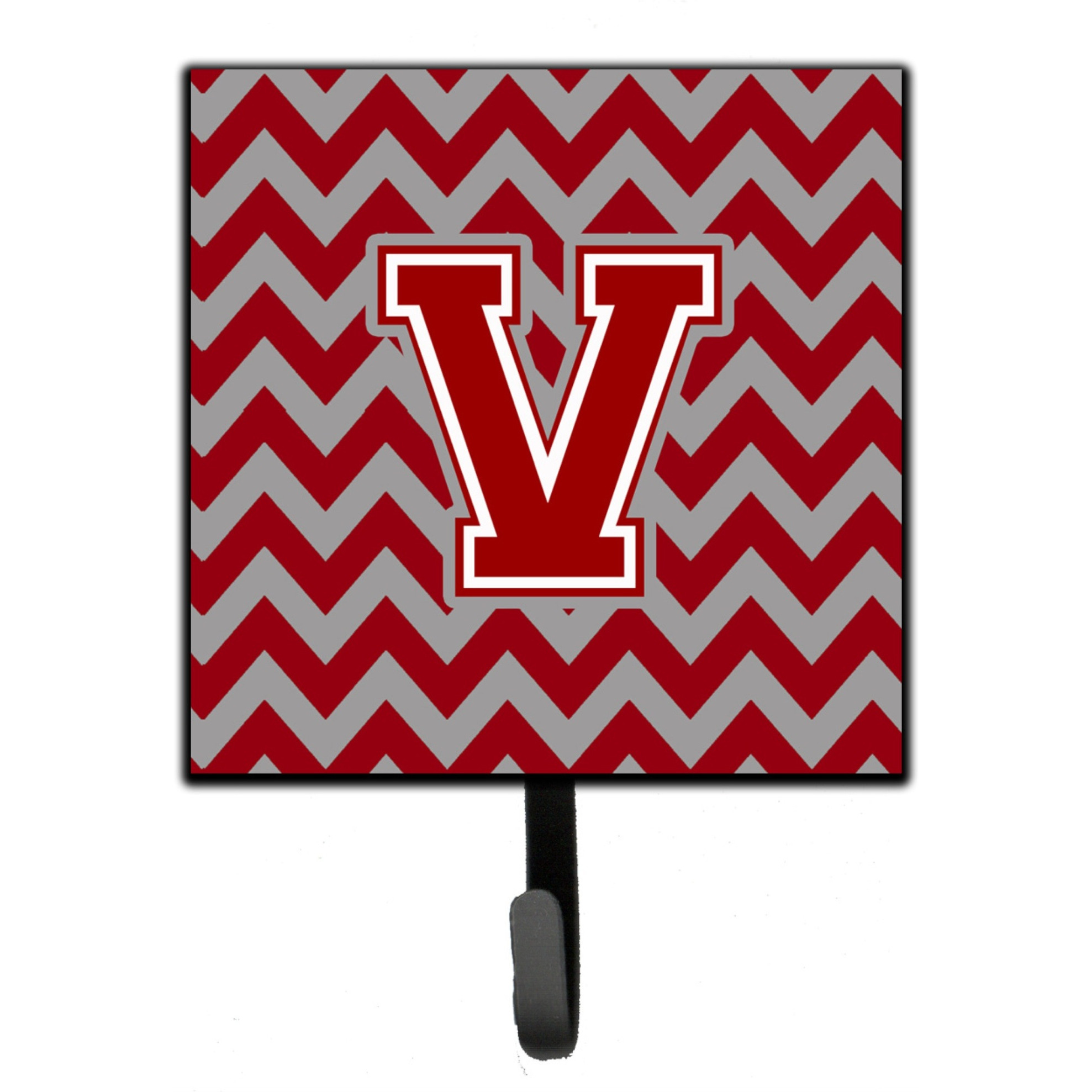 &quotCaroline's Treasures Letter V Chevron Maroon and White Leash or Key Holder CJ1049-VSH4, Small, Multicolor"