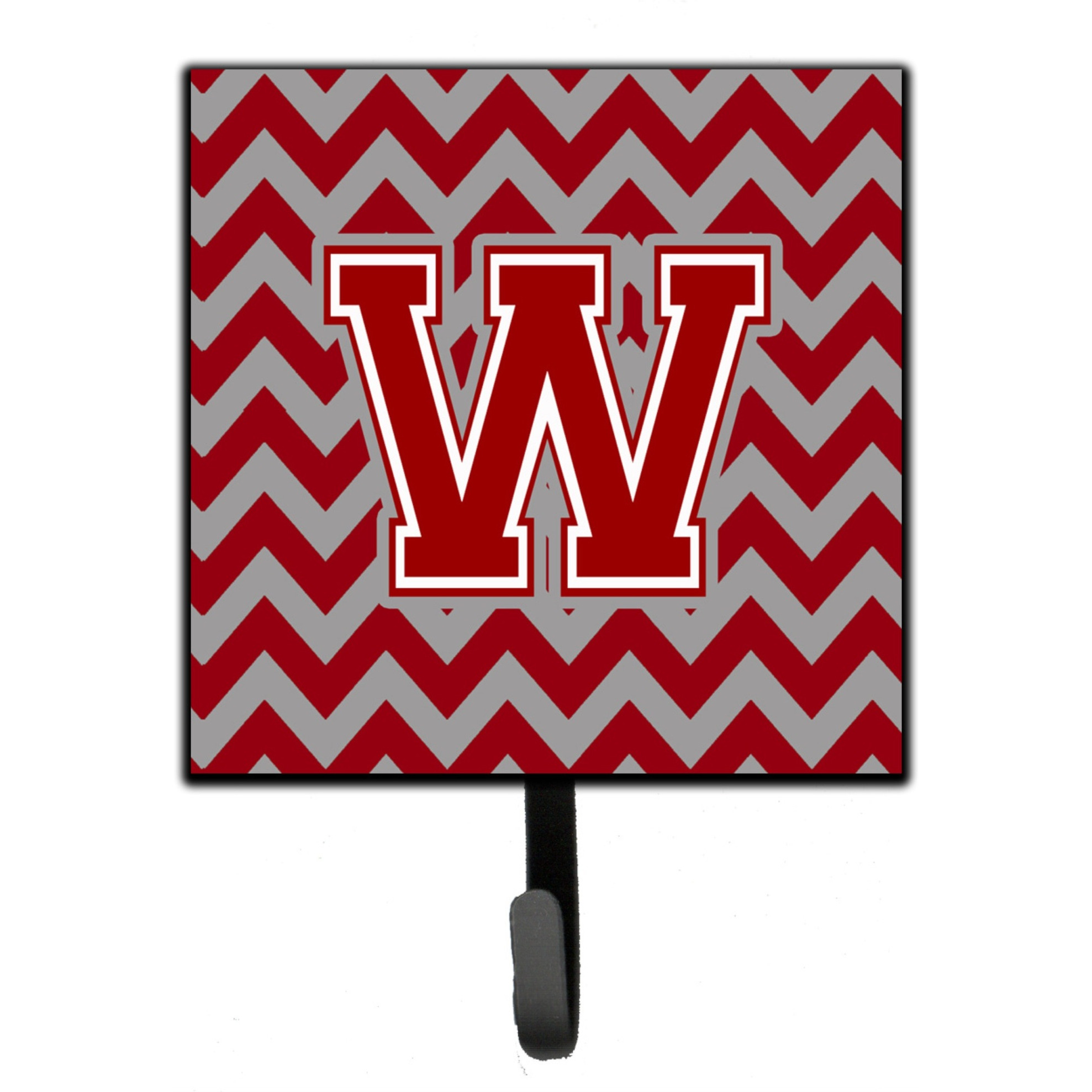&quotCaroline's Treasures Letter W Chevron Maroon and White Leash or Key Holder CJ1049-WSH4, Small, Multicolor"