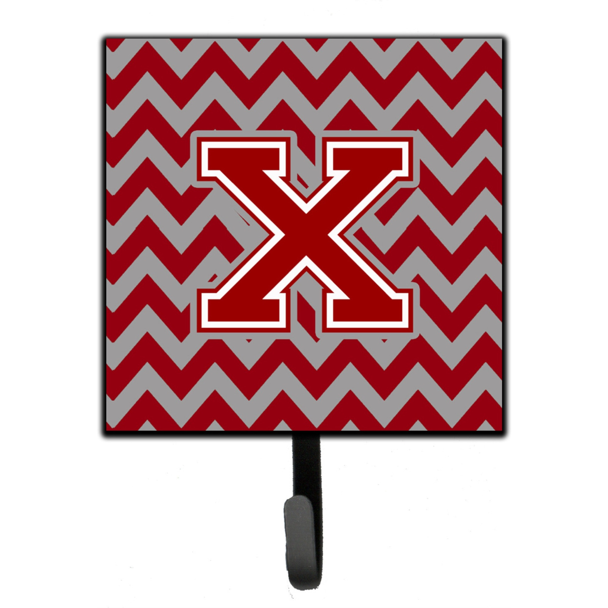 &quotCaroline's Treasures Letter X Chevron Maroon and White Leash or Key Holder CJ1049-XSH4, Small, Multicolor"