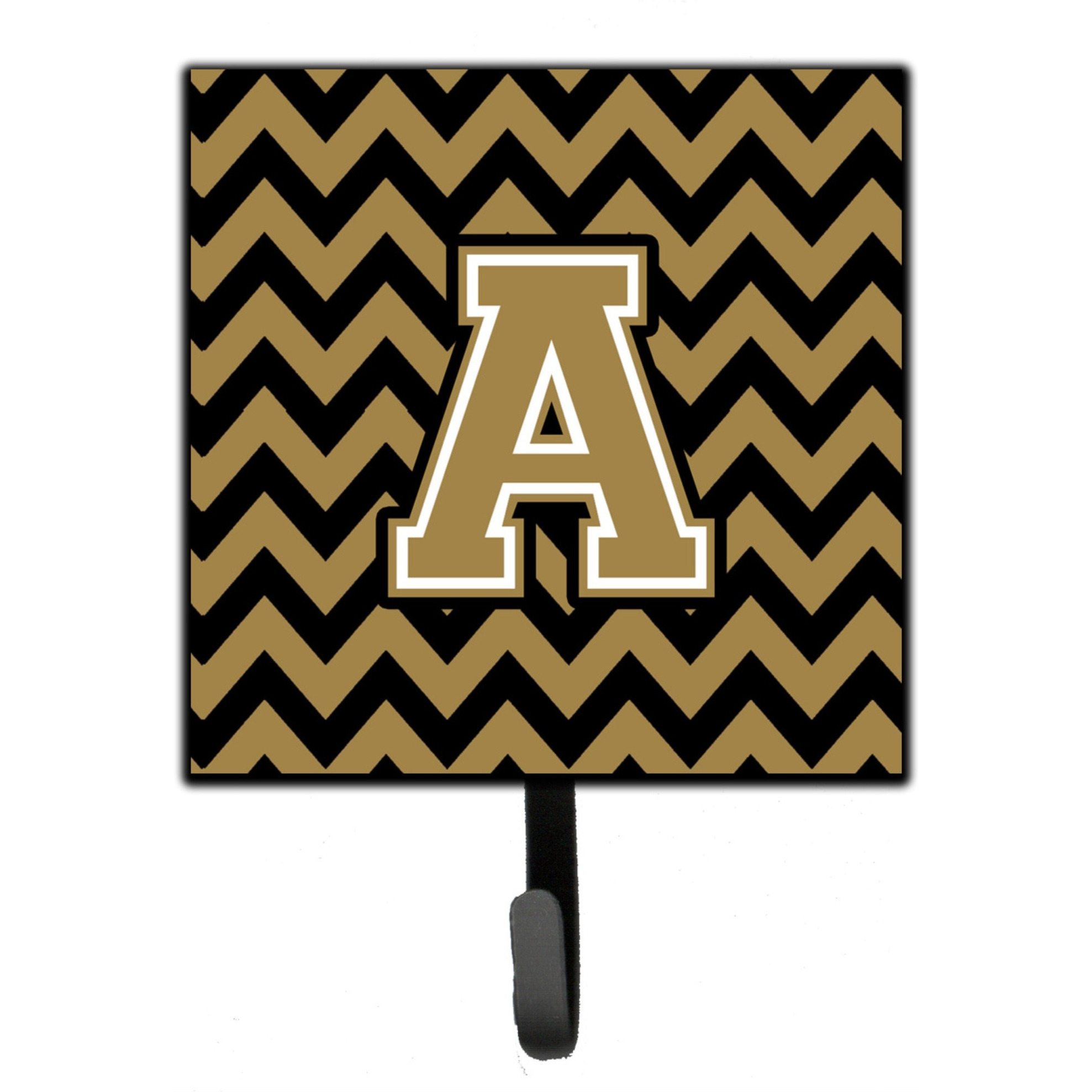 &quotCaroline's Treasures Letter A Chevron Black and Gold Leash or Key Holder CJ1050-ASH4, Small, Multicolor"