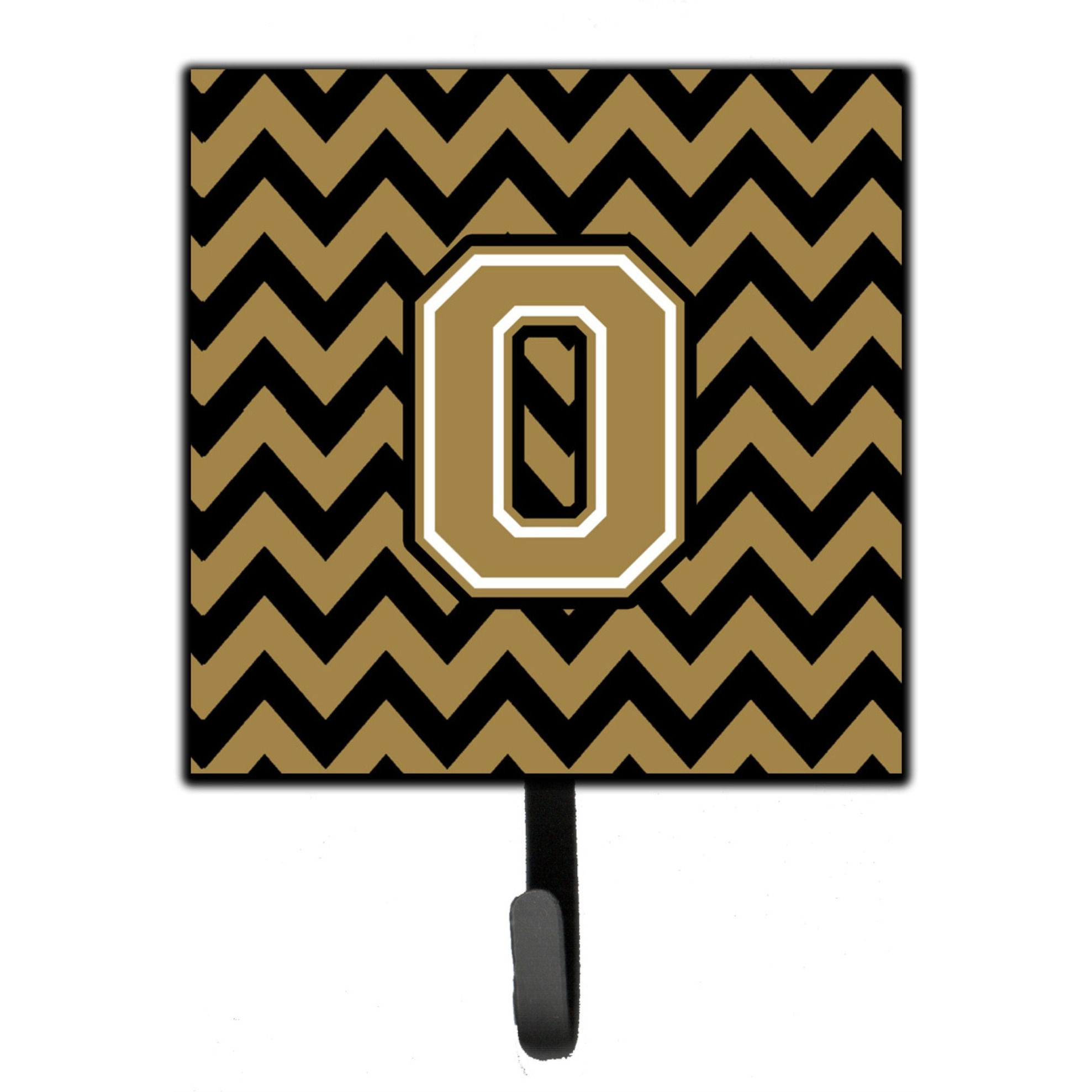 &quotCaroline's Treasures Letter O Chevron Black and Gold Leash or Key Holder CJ1050-OSH4, Small, Multicolor"
