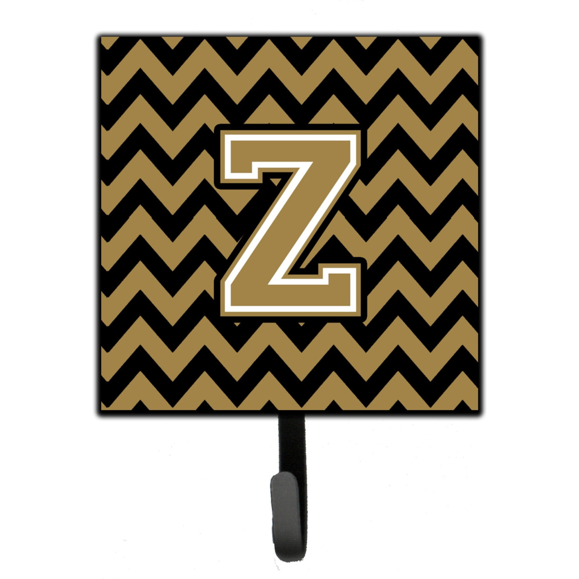 &quotCaroline's Treasures Letter Z Chevron Black and Gold Leash or Key Holder CJ1050-ZSH4, Small, Multicolor"