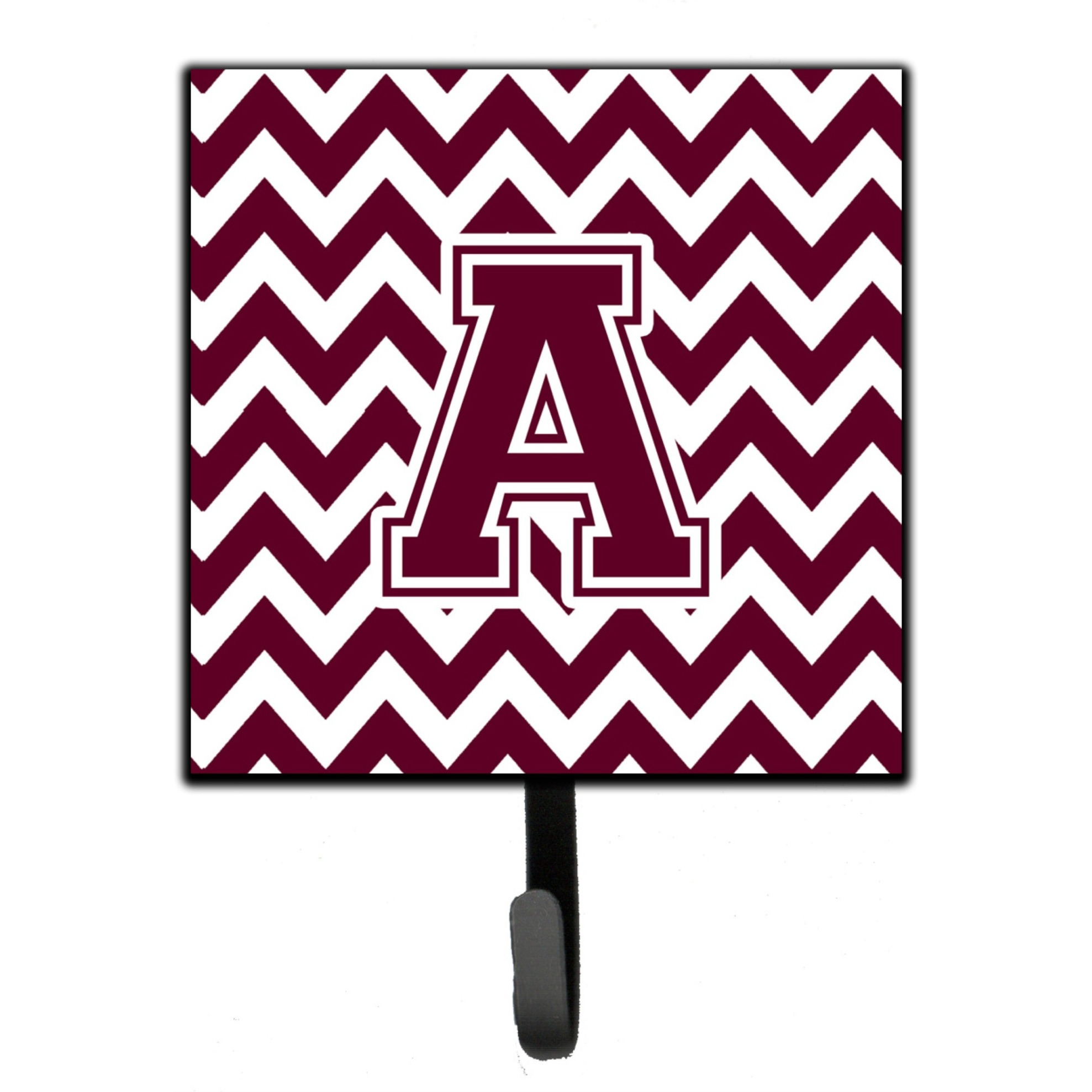 &quotCaroline's Treasures Letter A Chevron Maroon and White Leash or Key Holder CJ1051-ASH4, Small, Multicolor"