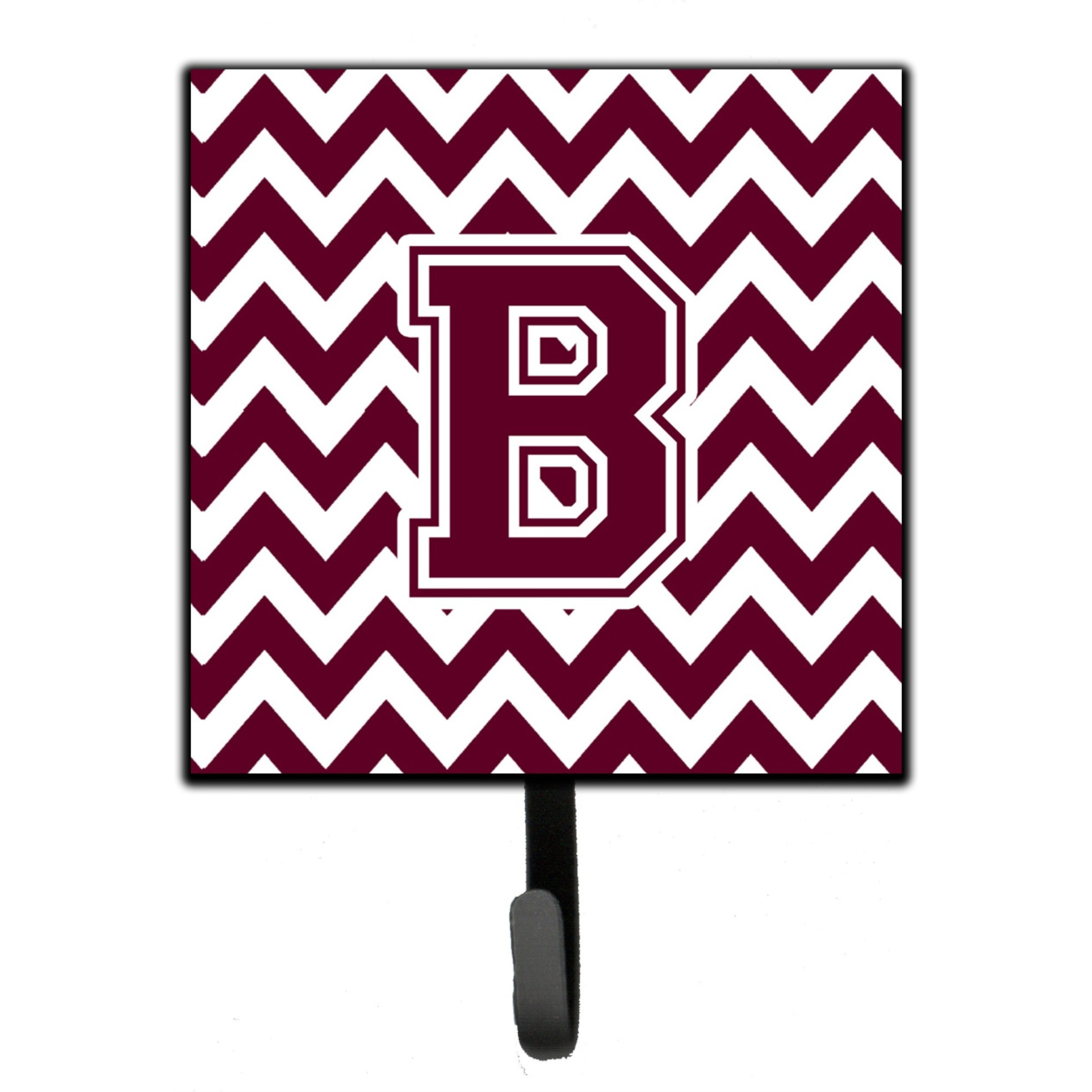 &quotCaroline's Treasures Letter B Chevron Maroon and White Leash or Key Holder CJ1051-BSH4, Small, Multicolor"