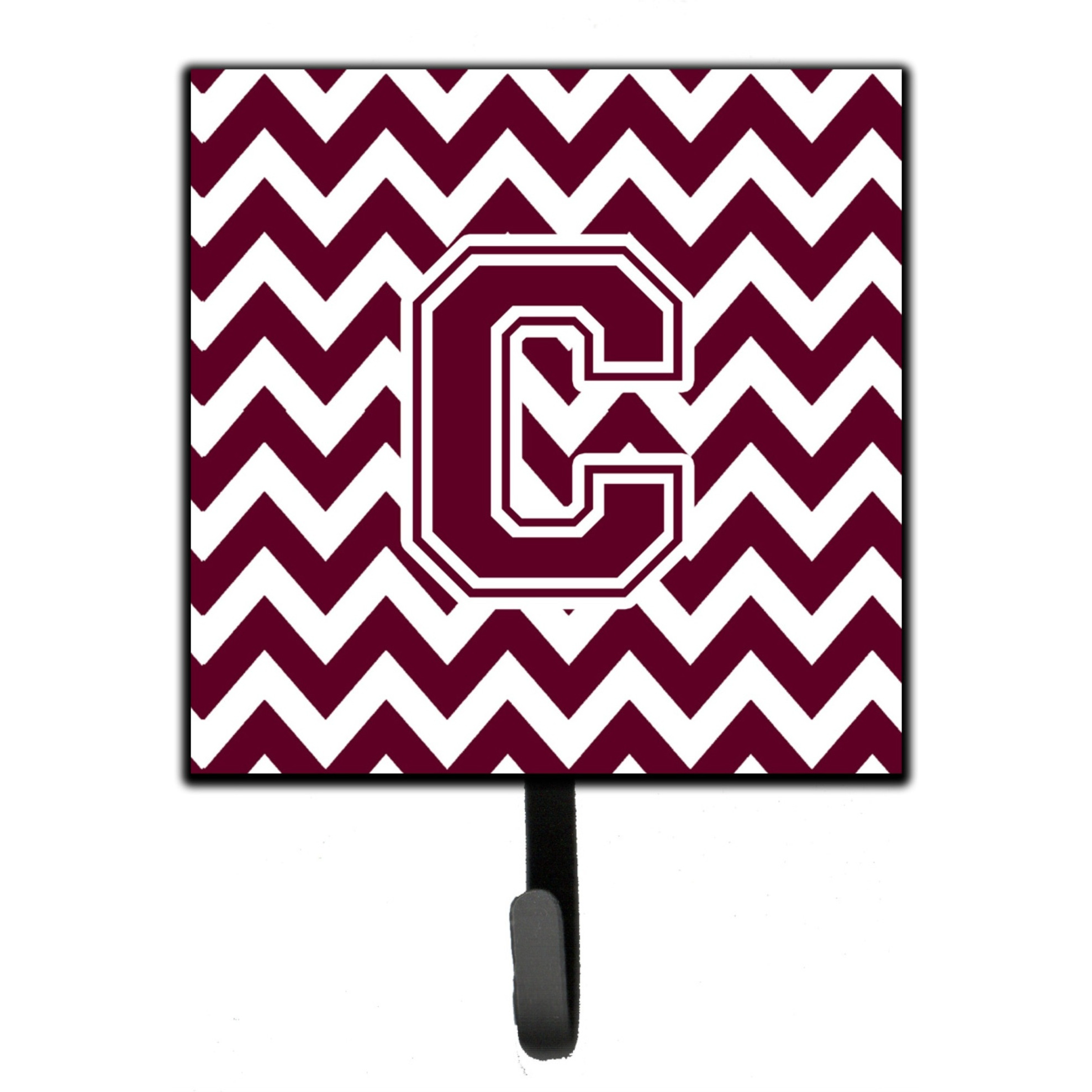 &quotCaroline's Treasures Letter C Chevron Maroon and White Leash or Key Holder CJ1051-CSH4, Small, Multicolor"