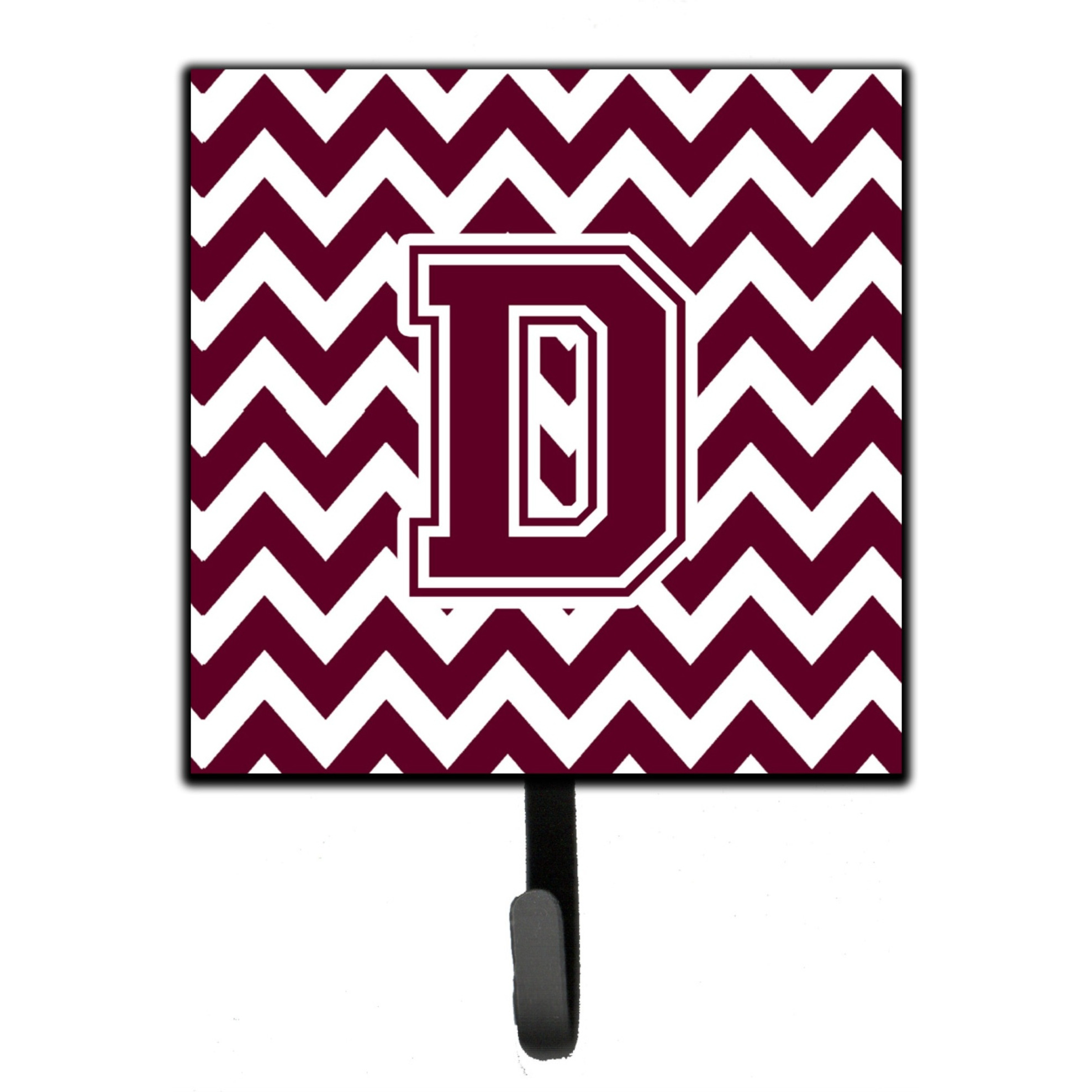 &quotCaroline's Treasures Letter D Chevron Maroon and White Leash or Key Holder CJ1051-DSH4, Small, Multicolor"