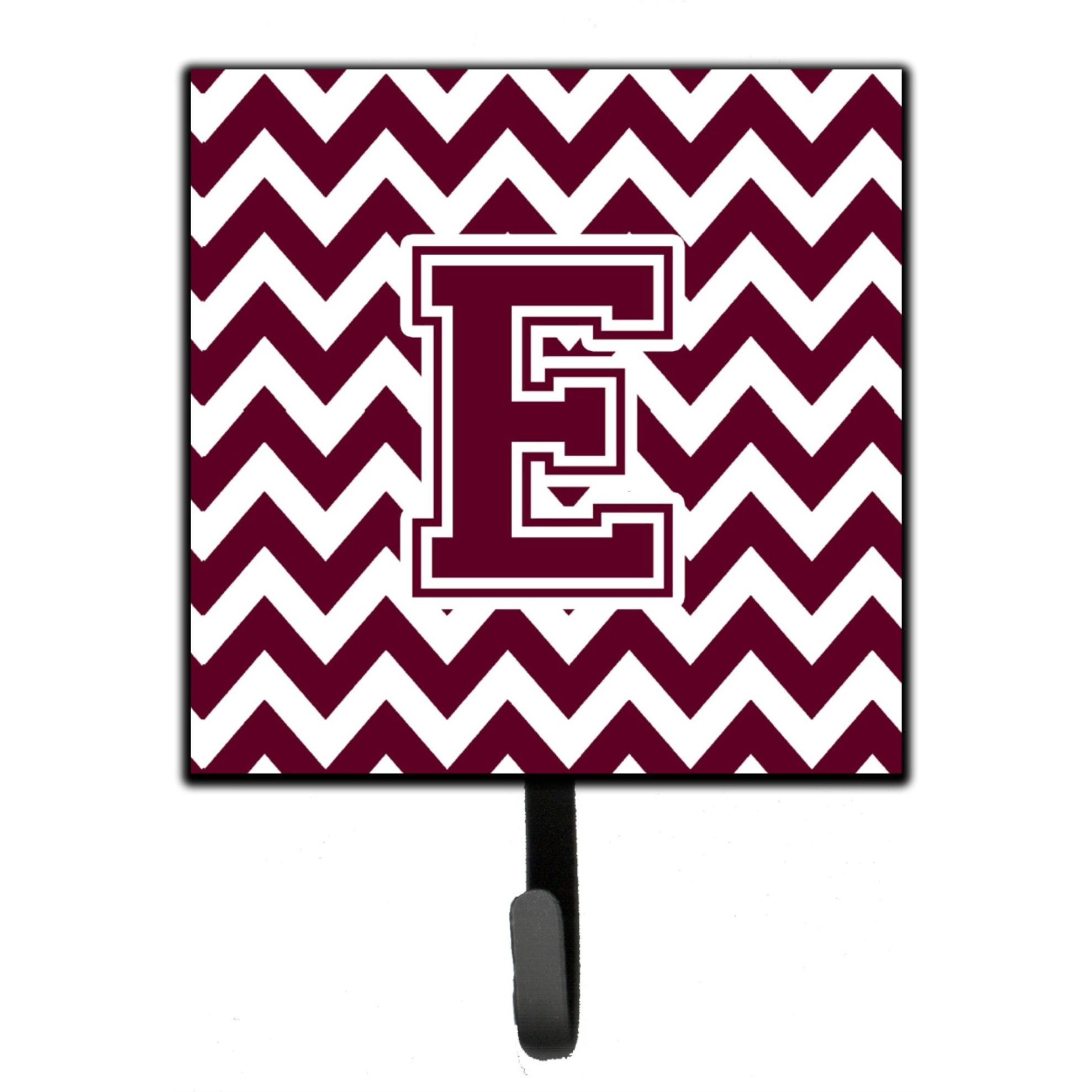 &quotCaroline's Treasures Letter E Chevron Maroon and White Leash or Key Holder CJ1051-ESH4, Small, Multicolor"