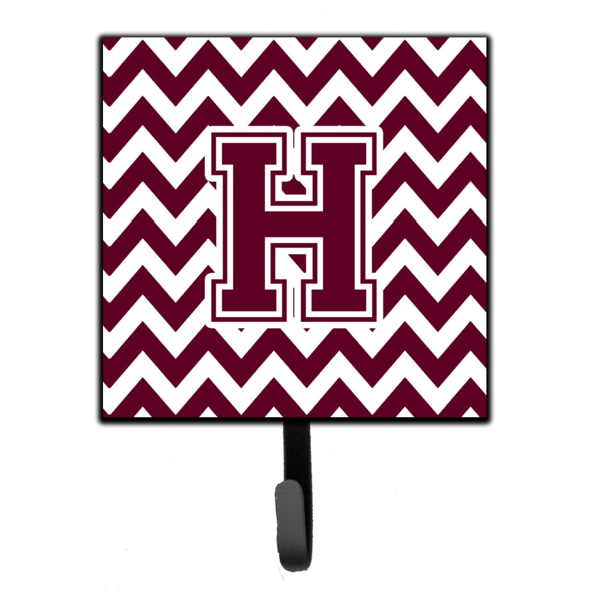 &quotCaroline's Treasures Letter H Chevron Maroon and White Leash or Key Holder CJ1051-HSH4, Small, Multicolor"
