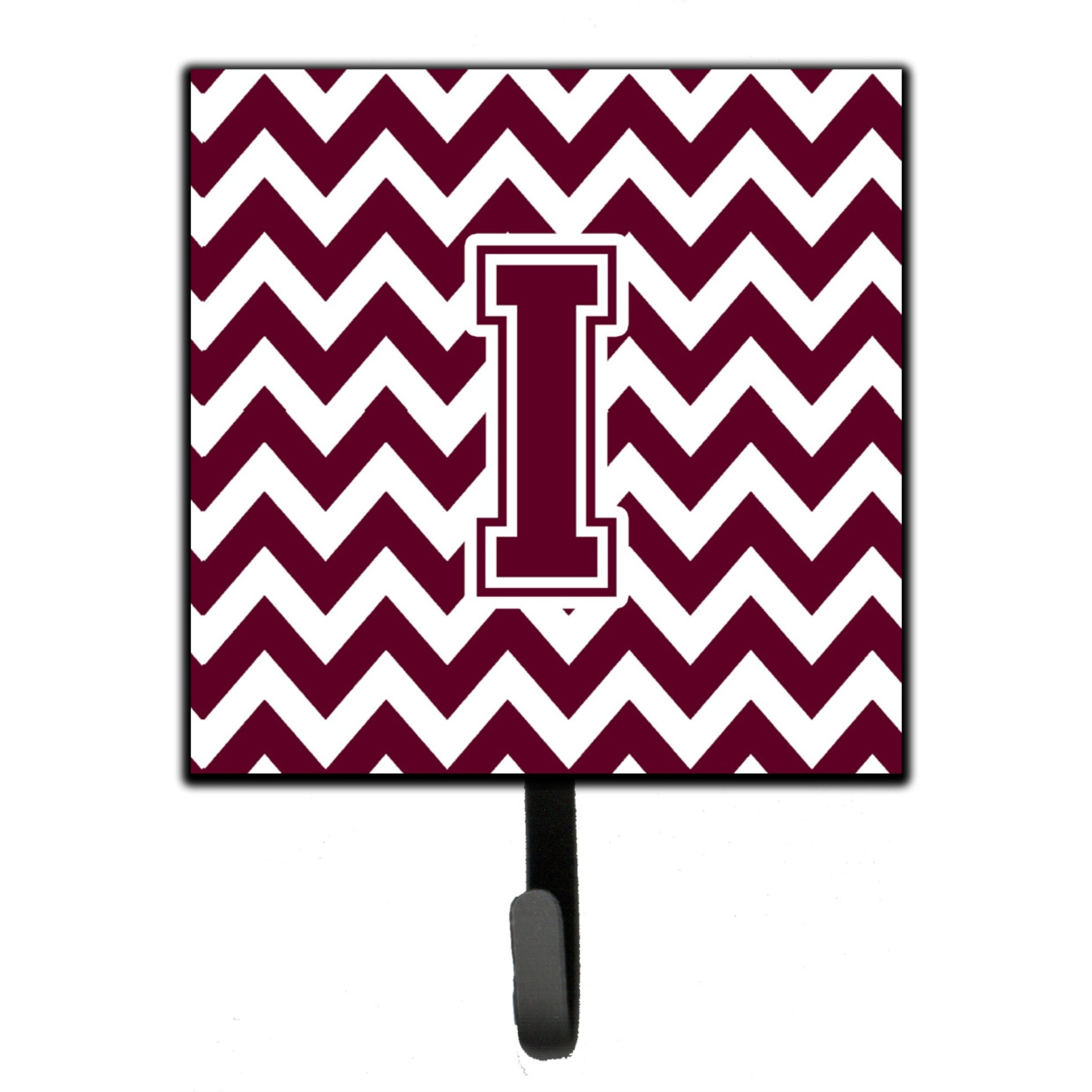 &quotCaroline's Treasures Letter I Chevron Maroon and White Leash or Key Holder CJ1051-ISH4, Small, Multicolor"