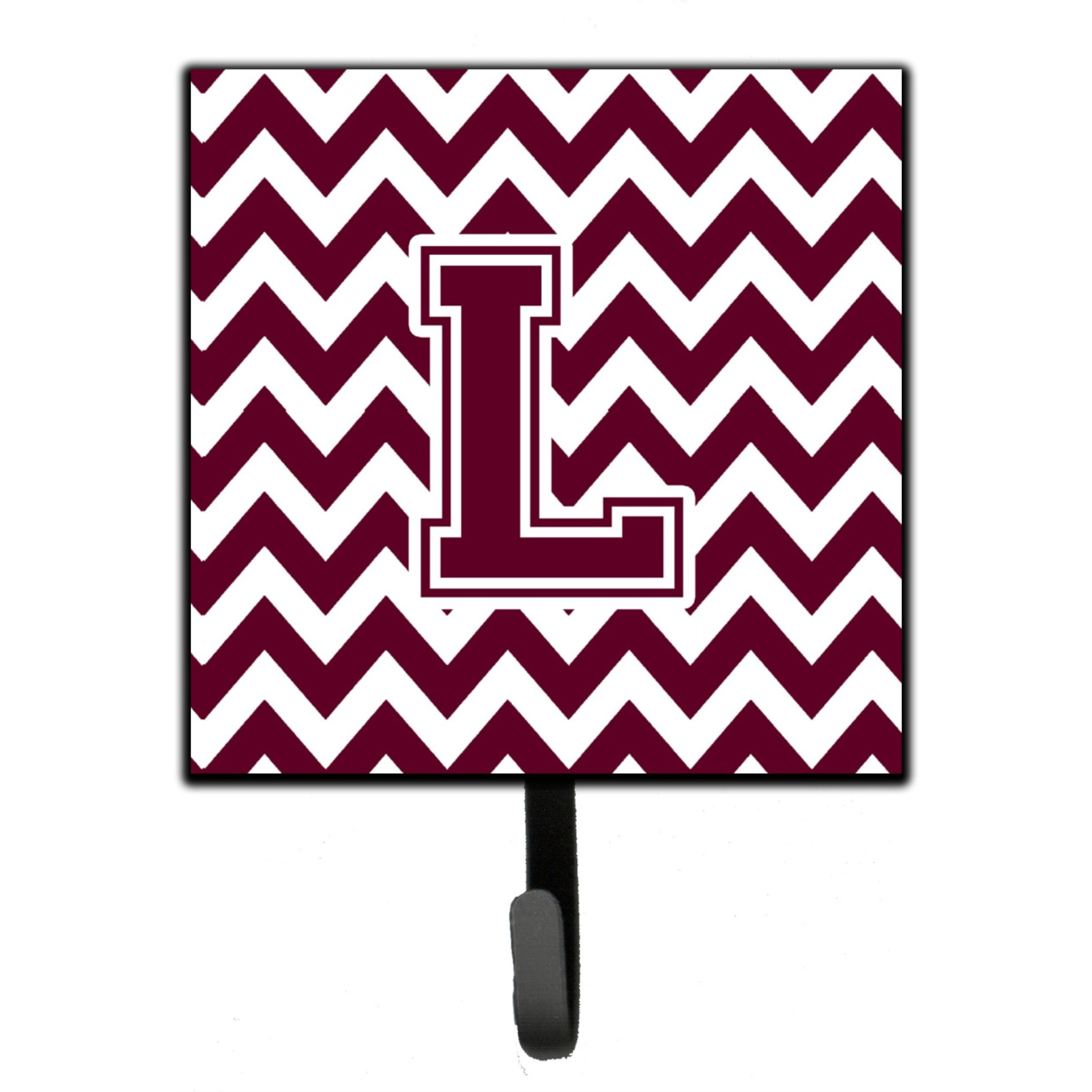 &quotCaroline's Treasures Letter L Chevron Maroon and White Leash or Key Holder CJ1051-LSH4, Small, Multicolor"