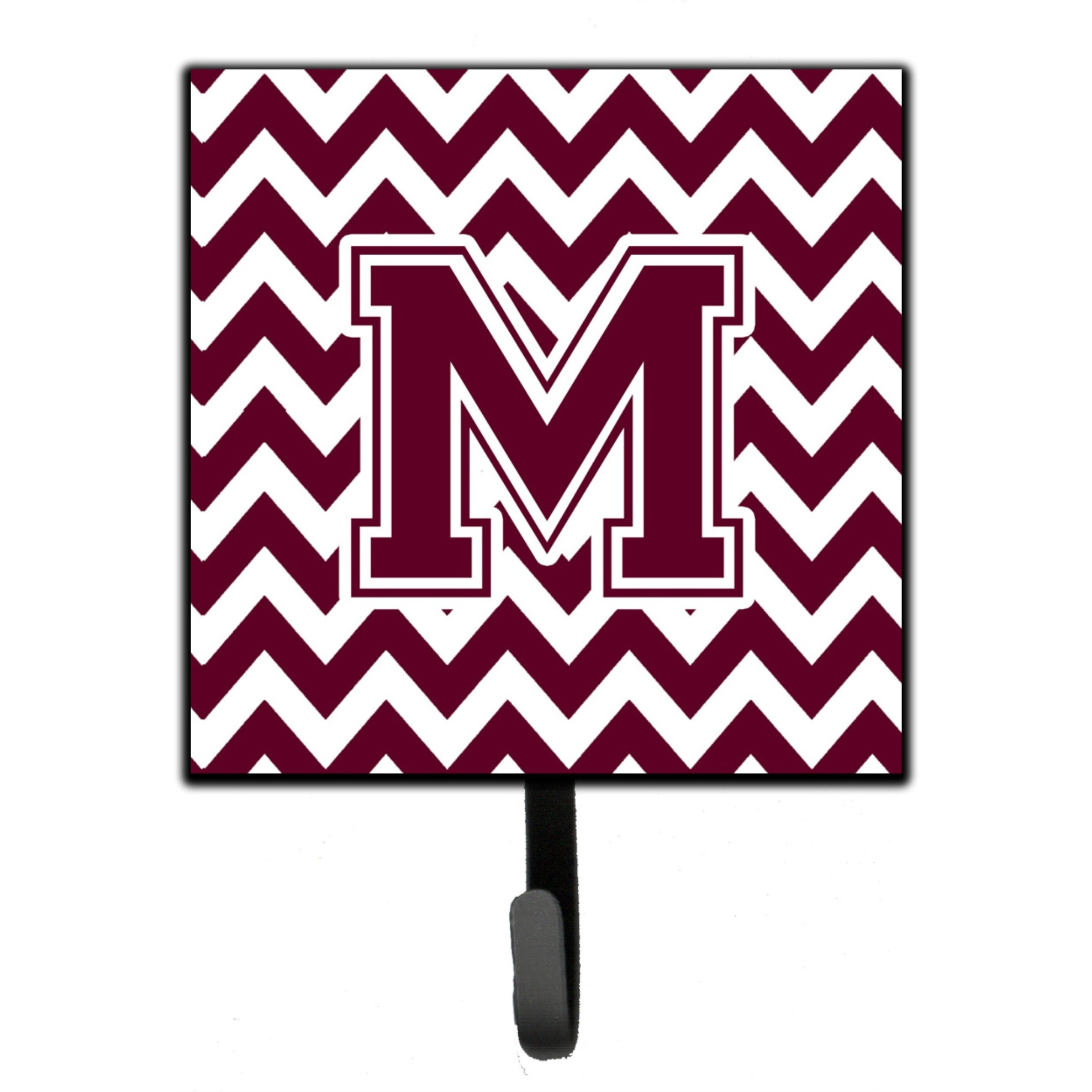 &quotCaroline's Treasures Letter M Chevron Maroon and White Leash or Key Holder CJ1051-MSH4, Small, Multicolor"