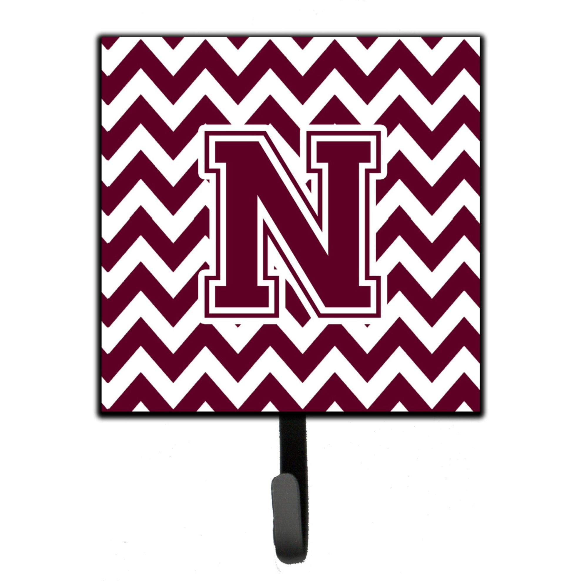 &quotCaroline's Treasures Letter N Chevron Maroon and White Leash or Key Holder CJ1051-NSH4, Small, Multicolor"