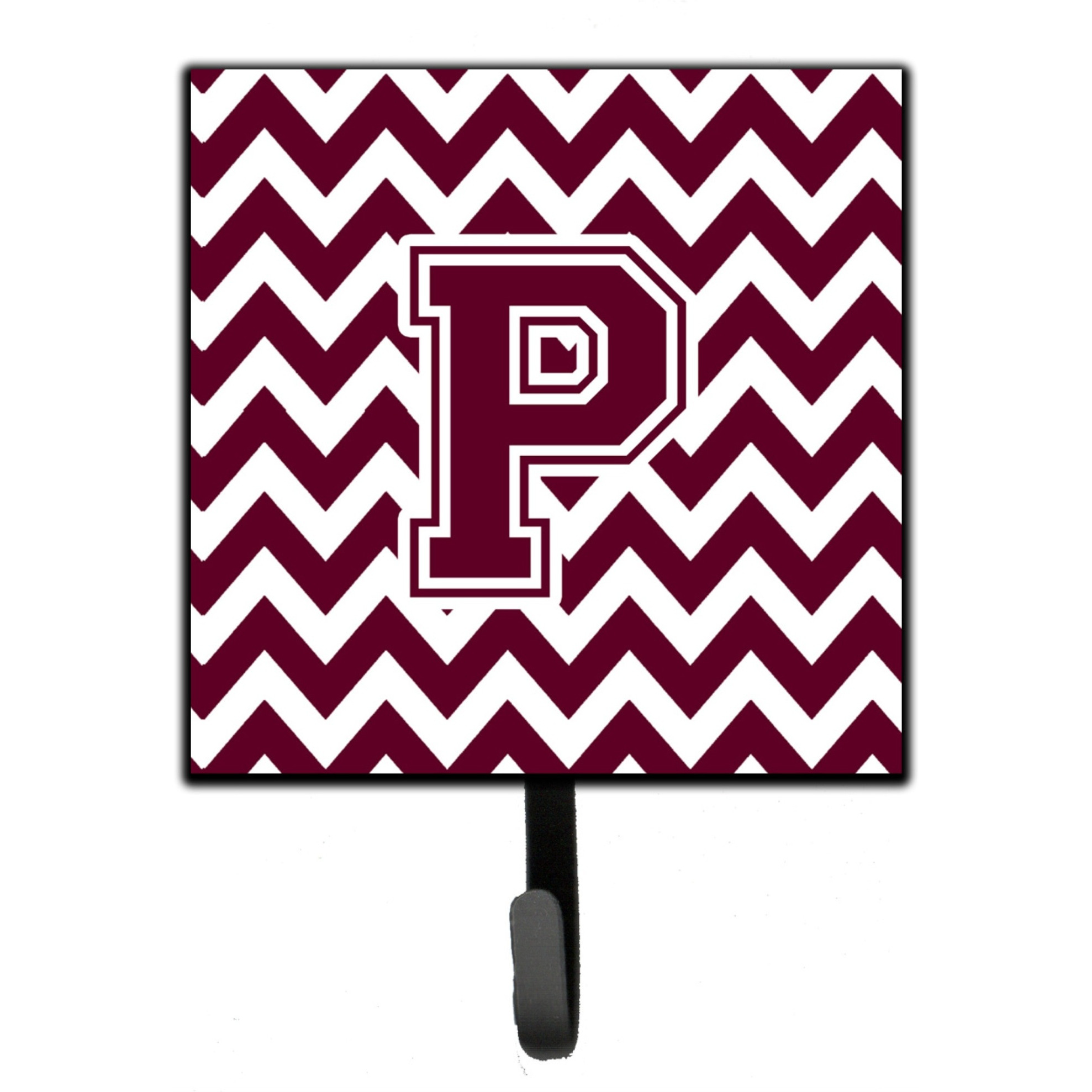 &quotCaroline's Treasures Letter P Chevron Maroon and White Leash or Key Holder CJ1051-PSH4, Small, Multicolor"