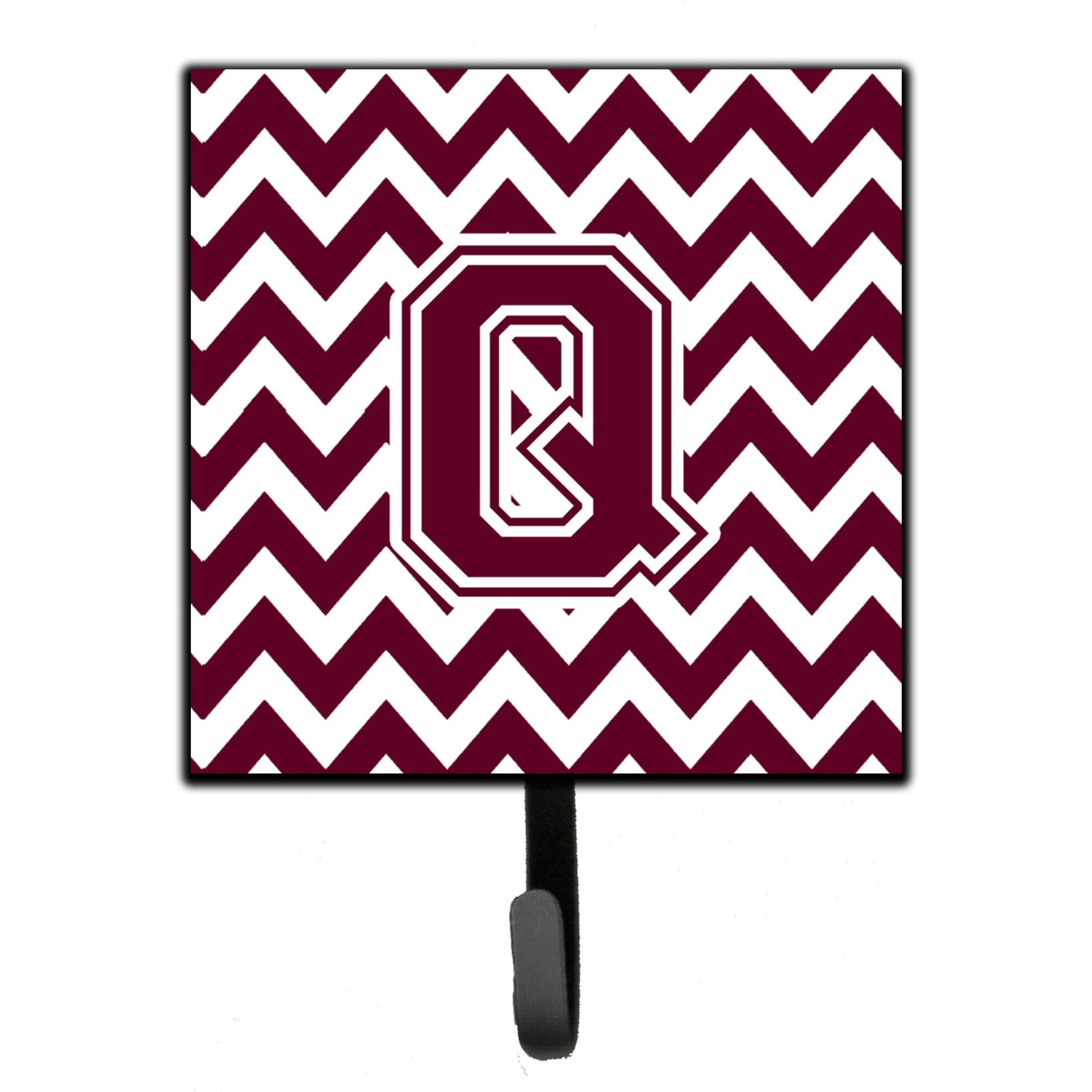 &quotCaroline's Treasures Letter Q Chevron Maroon and White Leash or Key Holder CJ1051-QSH4, Small, Multicolor"