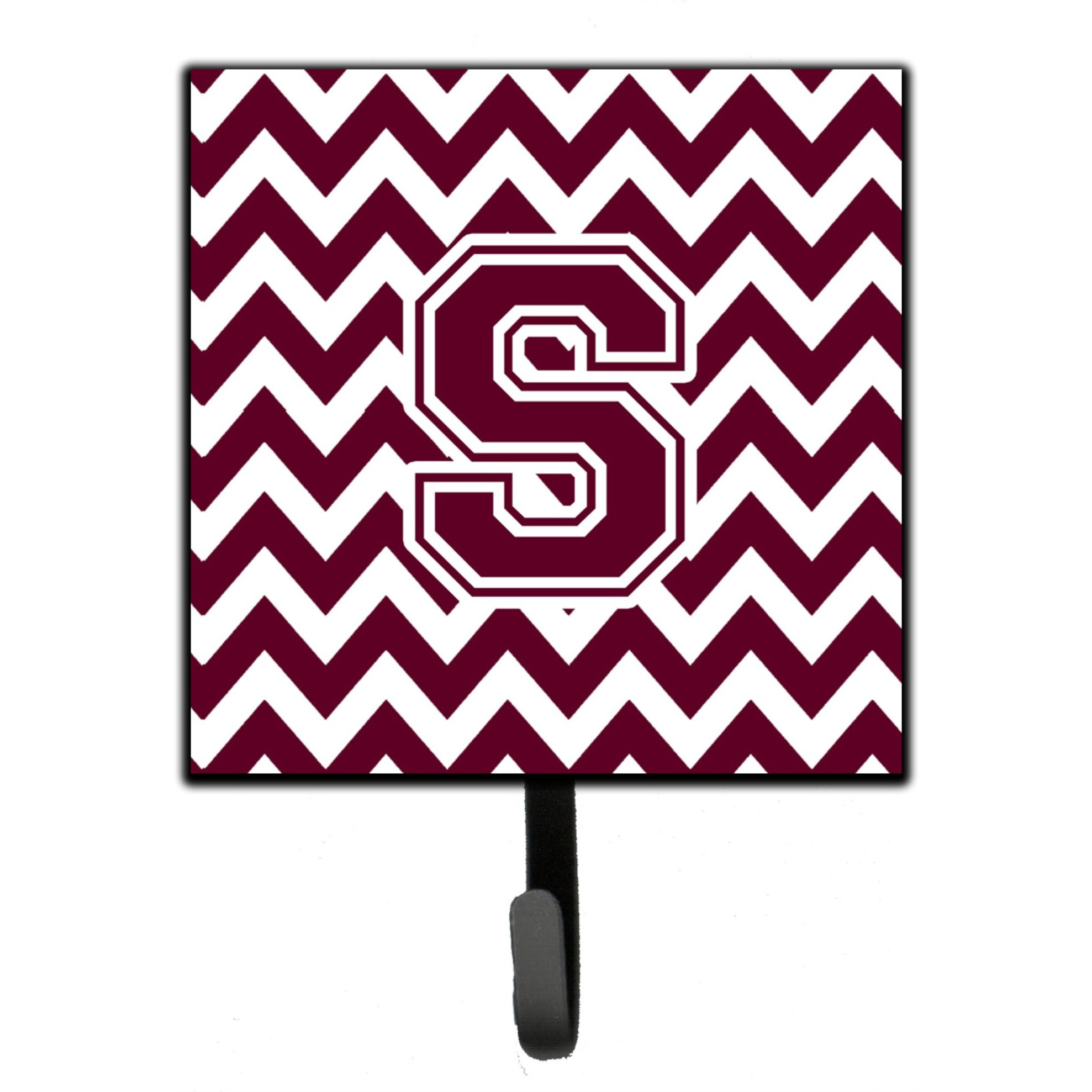 &quotCaroline's Treasures Letter S Chevron Maroon and White Leash or Key Holder CJ1051-SSH4, Small, Multicolor"