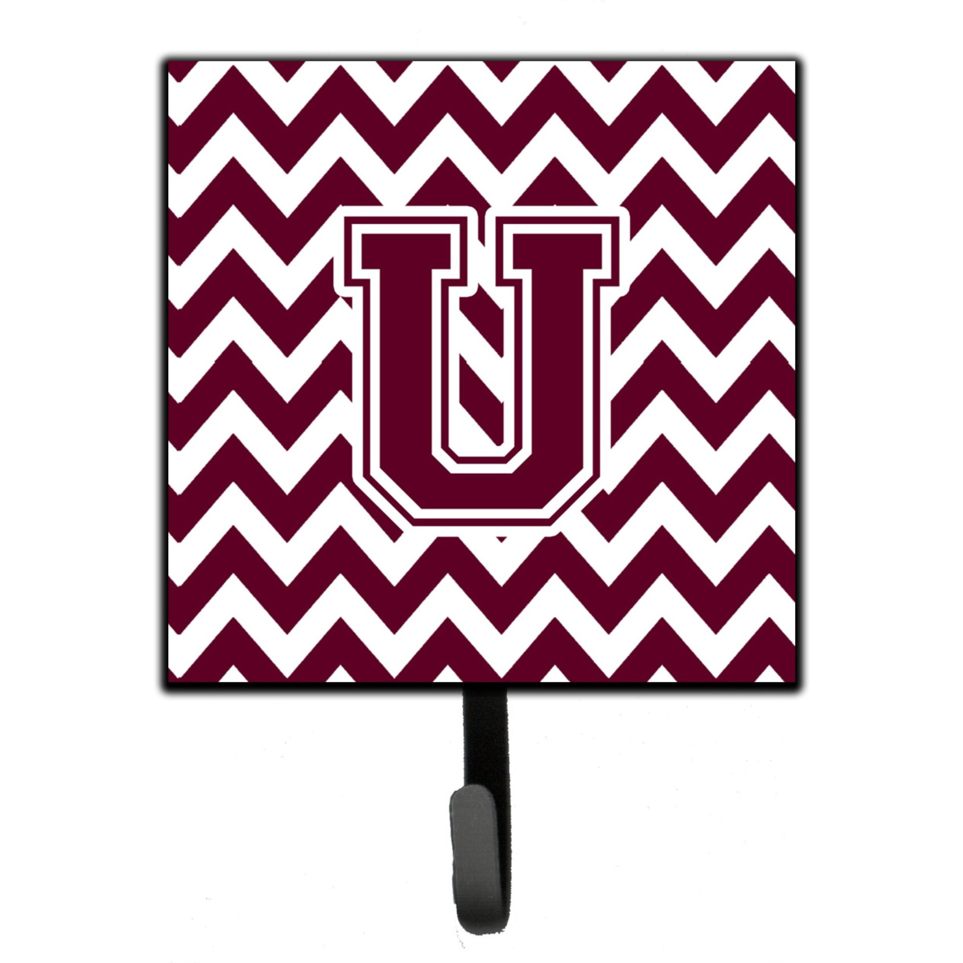&quotCaroline's Treasures Letter U Chevron Maroon and White Leash or Key Holder CJ1051-USH4, Small, Multicolor"