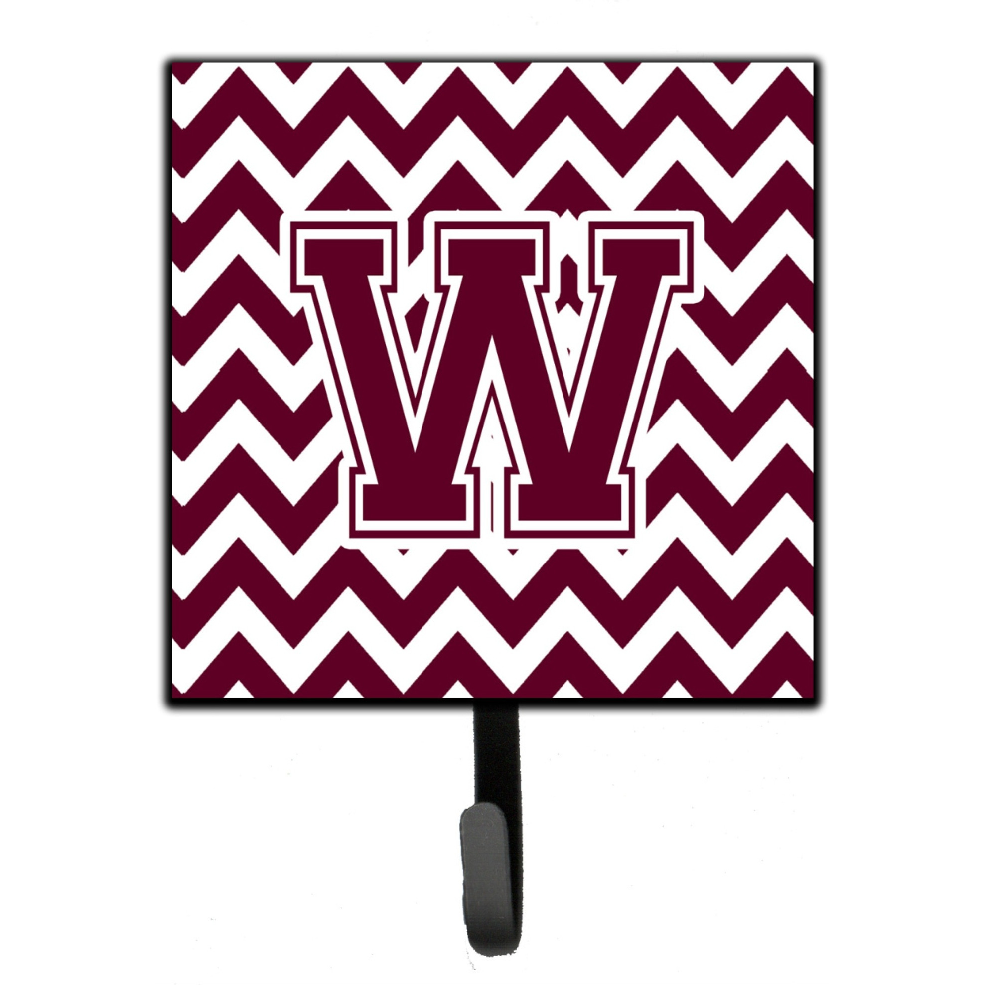 &quotCaroline's Treasures Letter W Chevron Maroon and White Leash or Key Holder CJ1051-WSH4, Small, Multicolor"