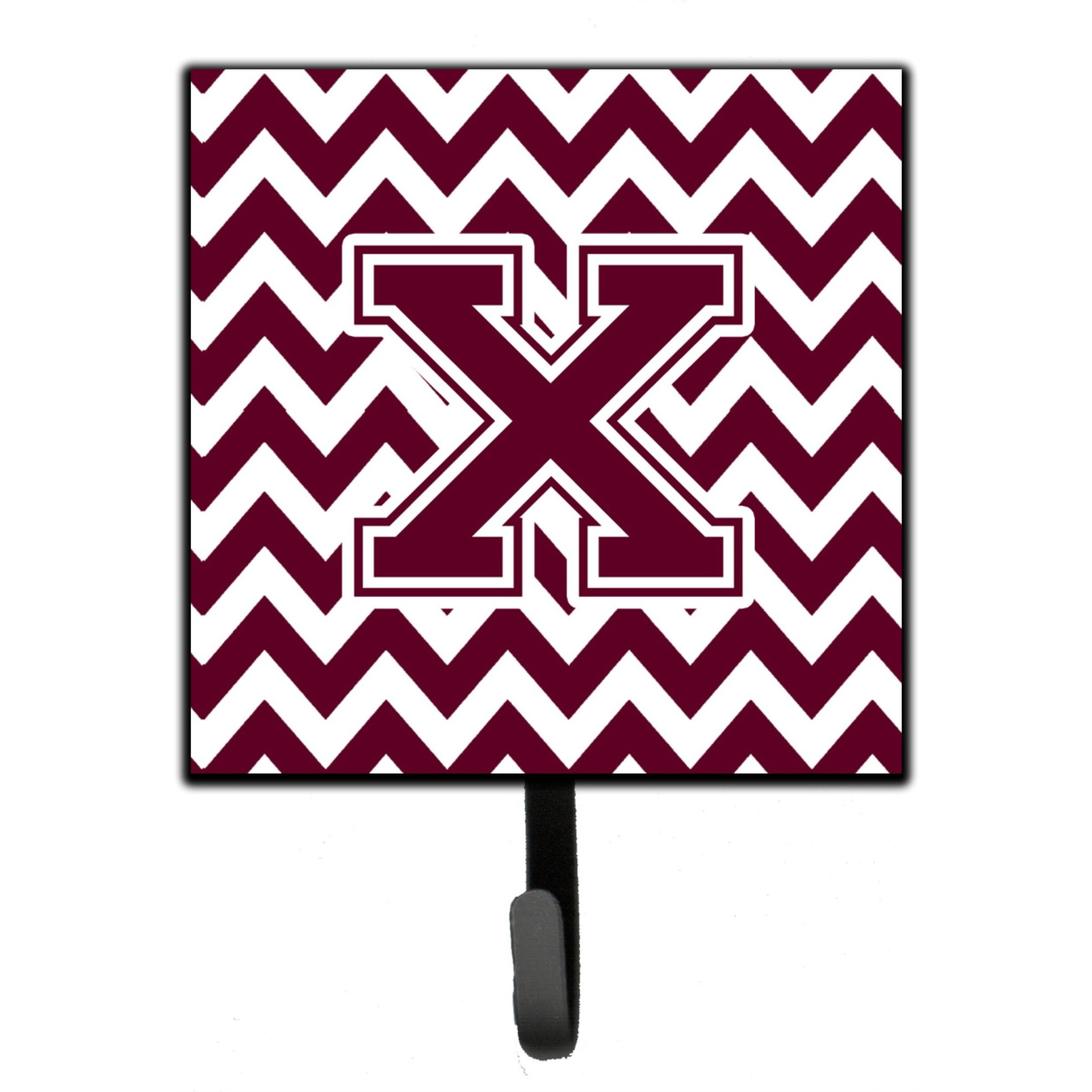 &quotCaroline's Treasures Letter X Chevron Maroon and White Leash or Key Holder CJ1051-XSH4, Small, Multicolor"