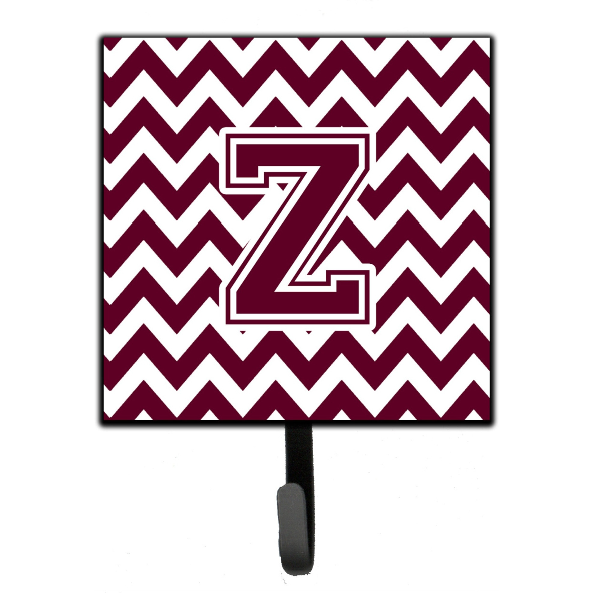&quotCaroline's Treasures Letter Z Chevron Maroon and White Leash or Key Holder CJ1051-ZSH4, Small, Multicolor"
