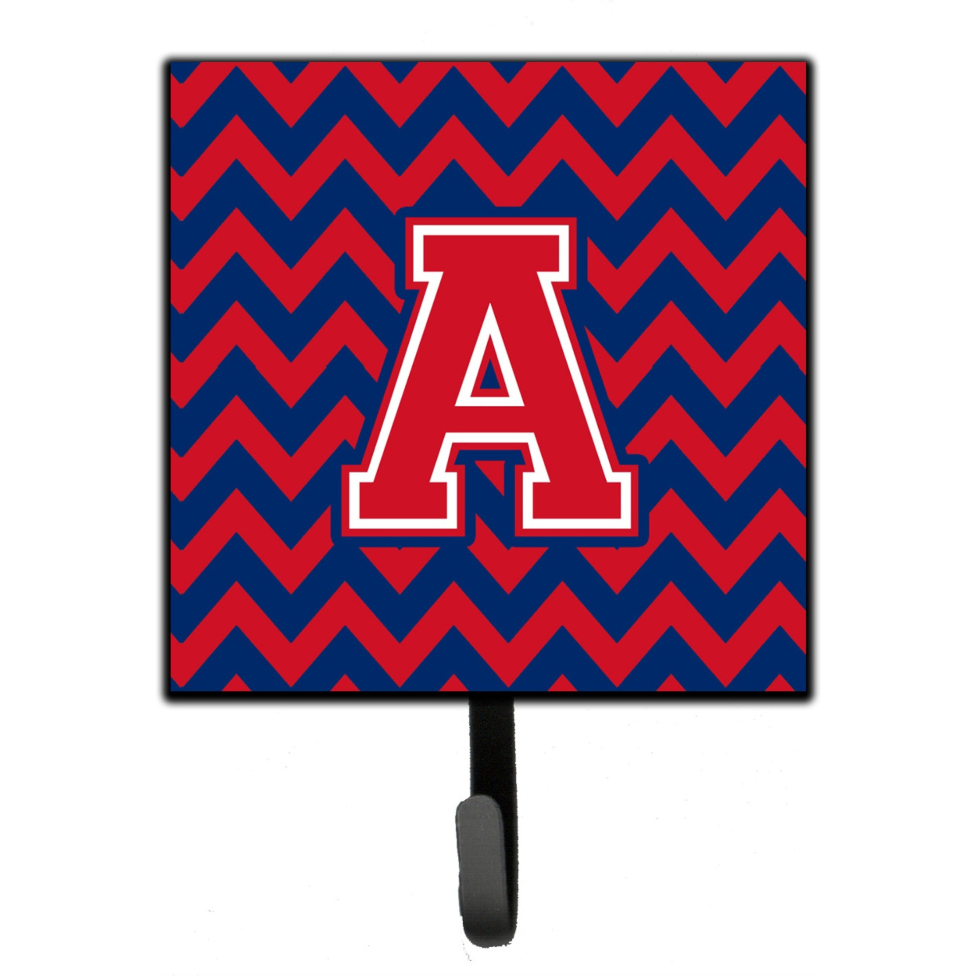 &quotCaroline's Treasures Letter A Chevron Yale Blue and Crimson Leash or Key Holder CJ1054-ASH4, Small, Multicolor"