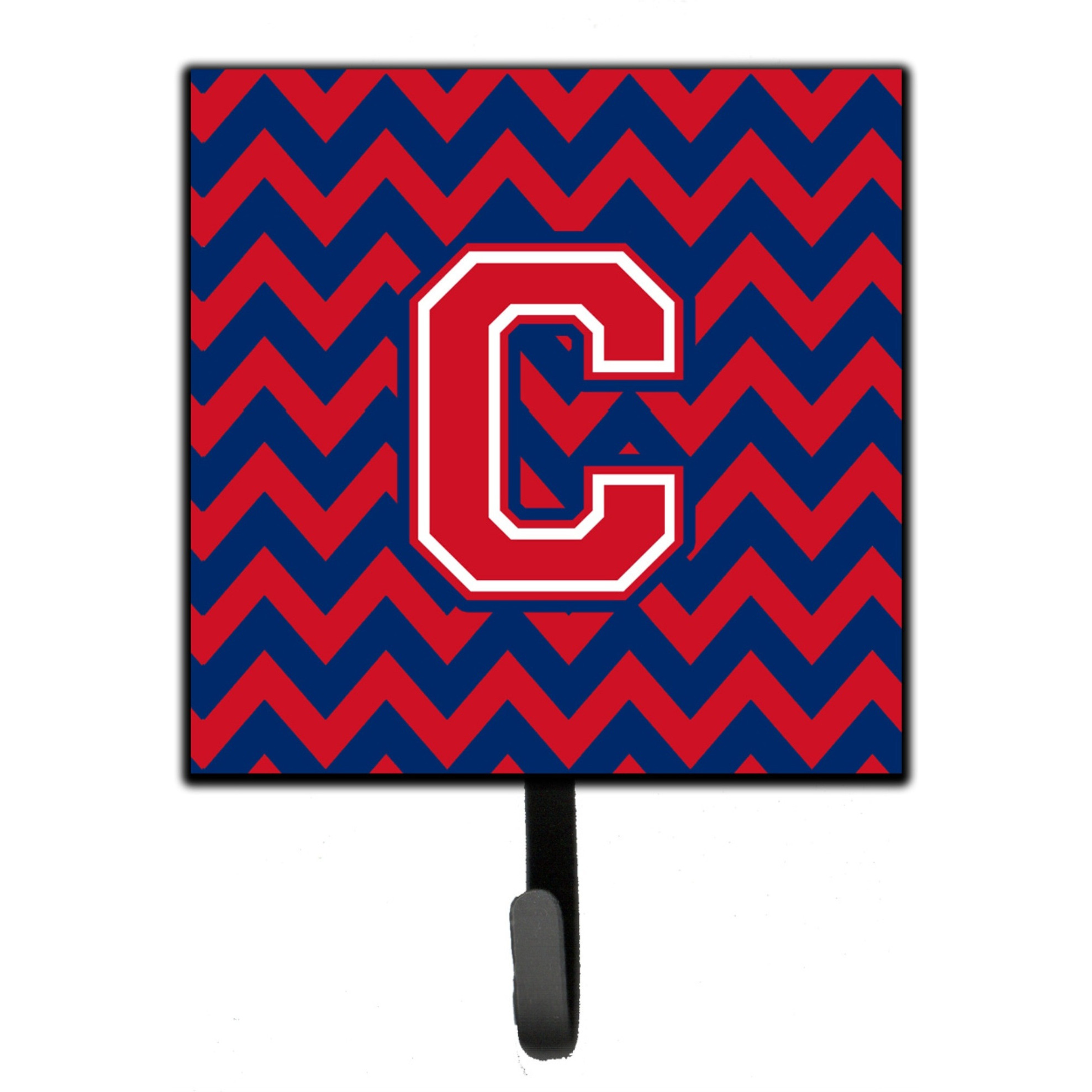 &quotCaroline's Treasures Letter C Chevron Yale Blue and Crimson Leash or Key Holder CJ1054-CSH4, Small, Multicolor"