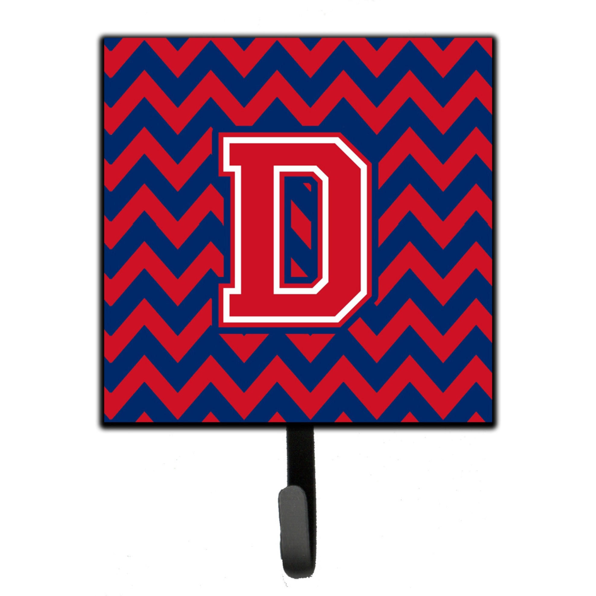 &quotCaroline's Treasures Letter D Chevron Yale Blue and Crimson Leash or Key Holder CJ1054-DSH4, Small, Multicolor"