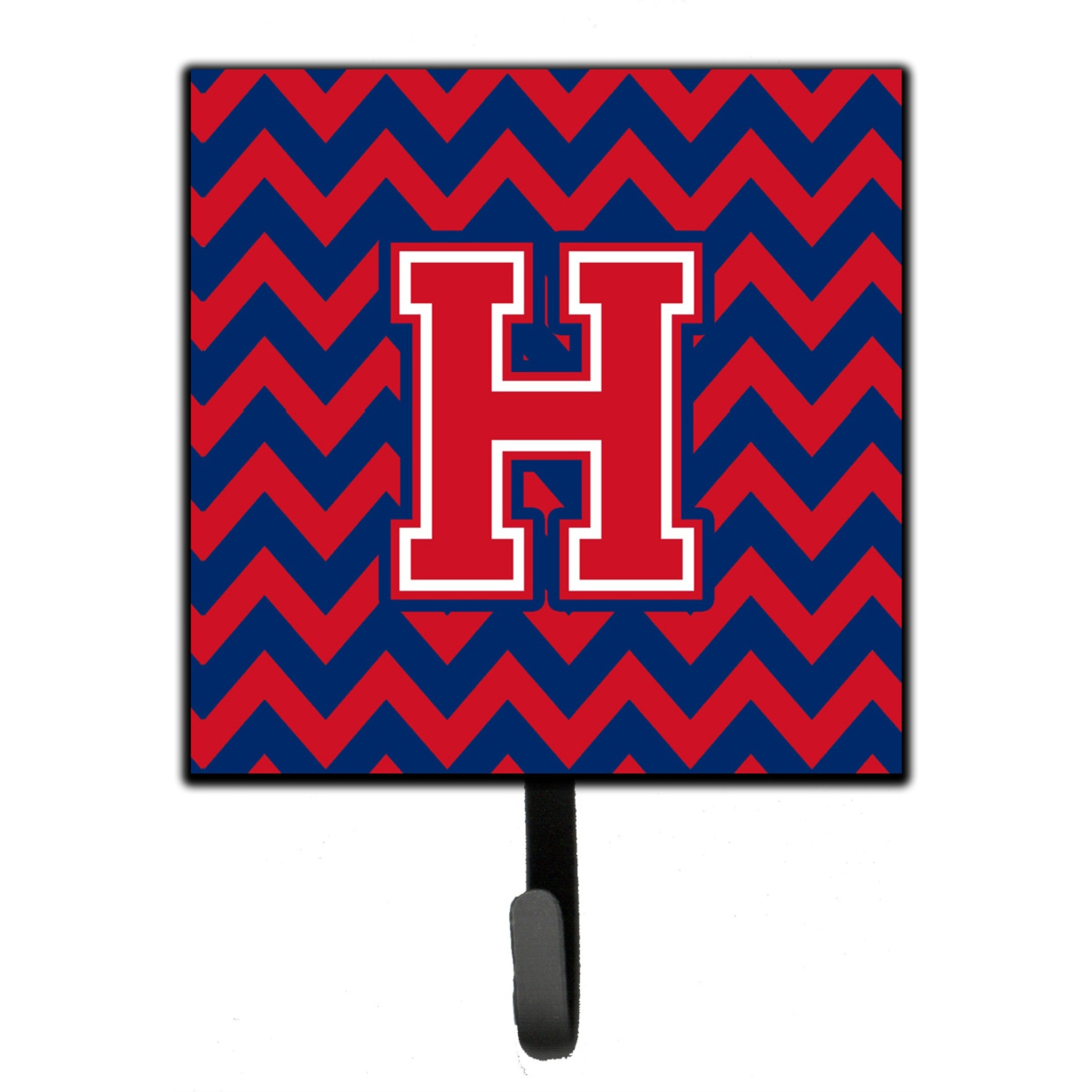 &quotCaroline's Treasures Letter H Chevron Yale Blue and Crimson Leash or Key Holder CJ1054-HSH4, Small, Multicolor"