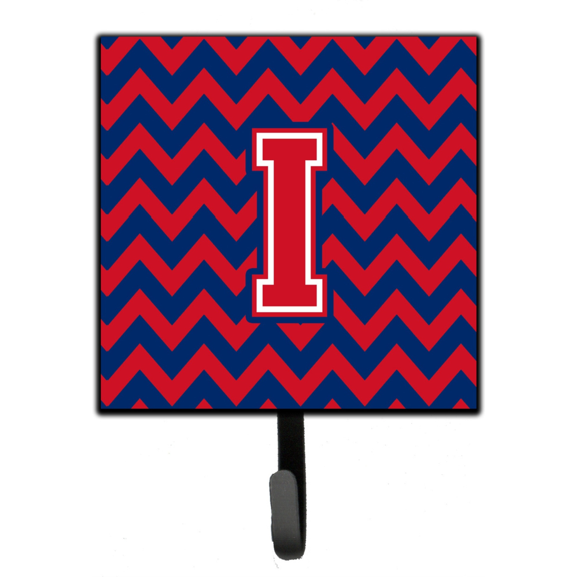 &quotCaroline's Treasures Letter I Chevron Yale Blue and Crimson Leash or Key Holder CJ1054-ISH4, Small, Multicolor"