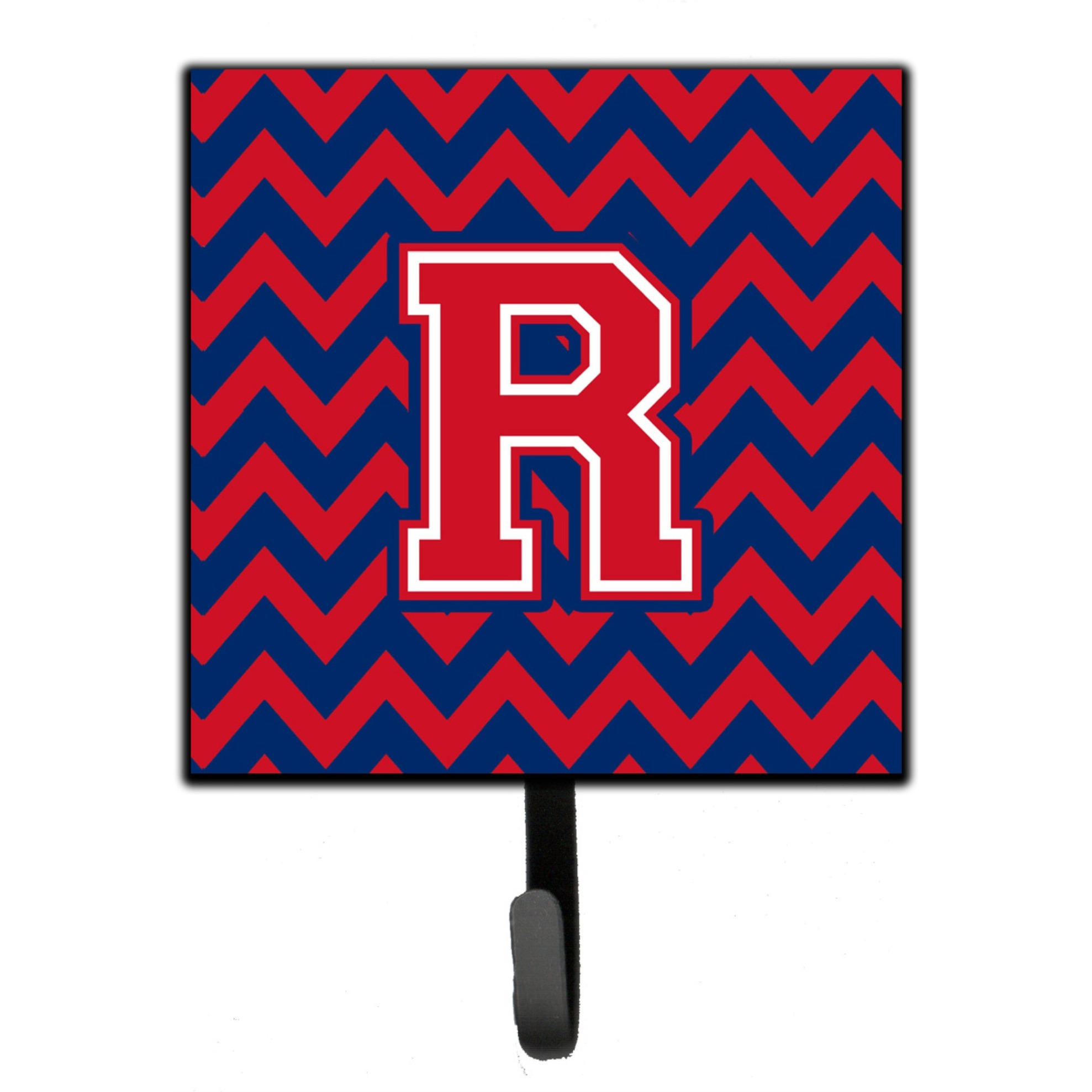 &quotCaroline's Treasures Letter R Chevron Yale Blue and Crimson Leash or Key Holder CJ1054-RSH4, Small, Multicolor"