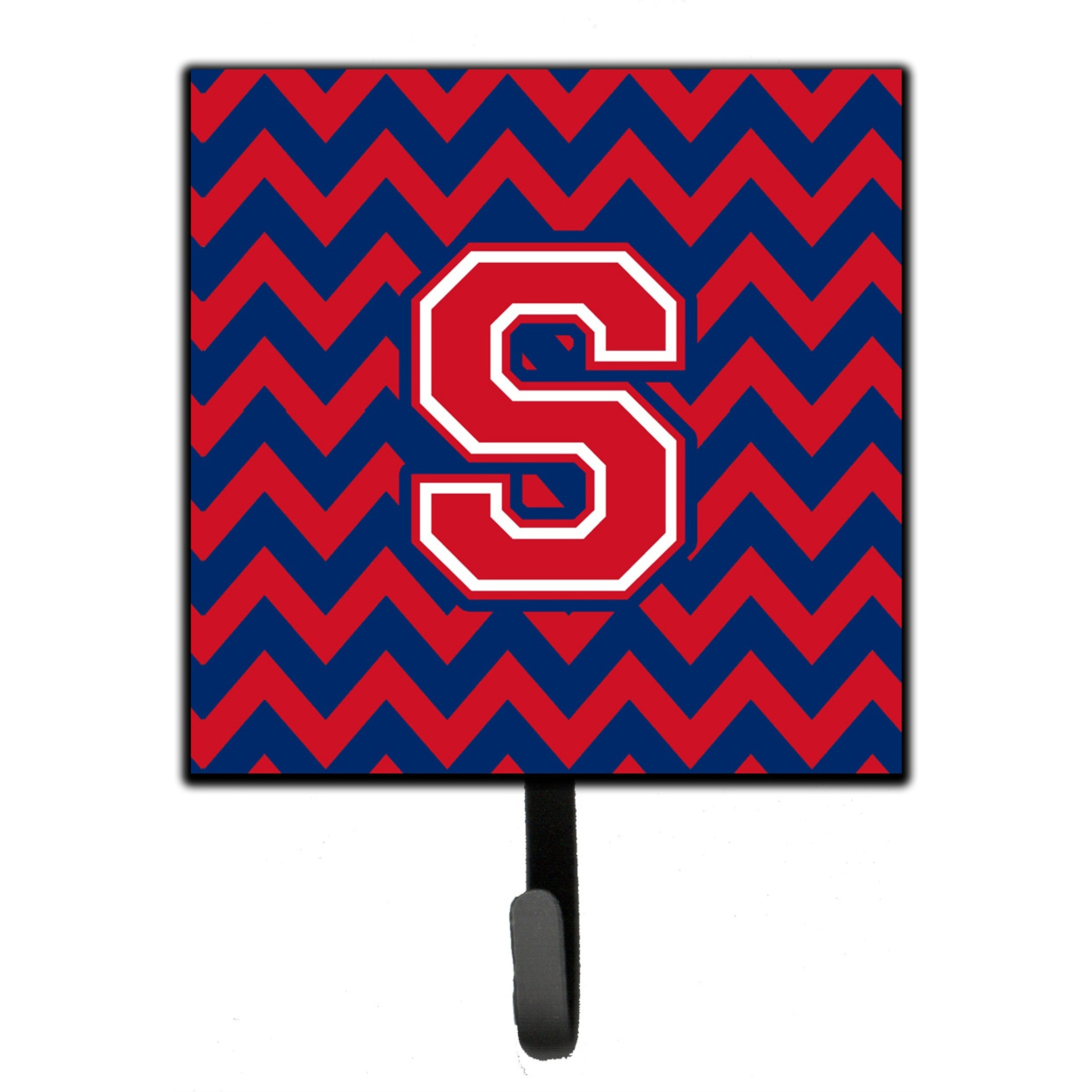 &quotCaroline's Treasures Letter S Chevron Yale Blue and Crimson Leash or Key Holder CJ1054-SSH4, Small, Multicolor"