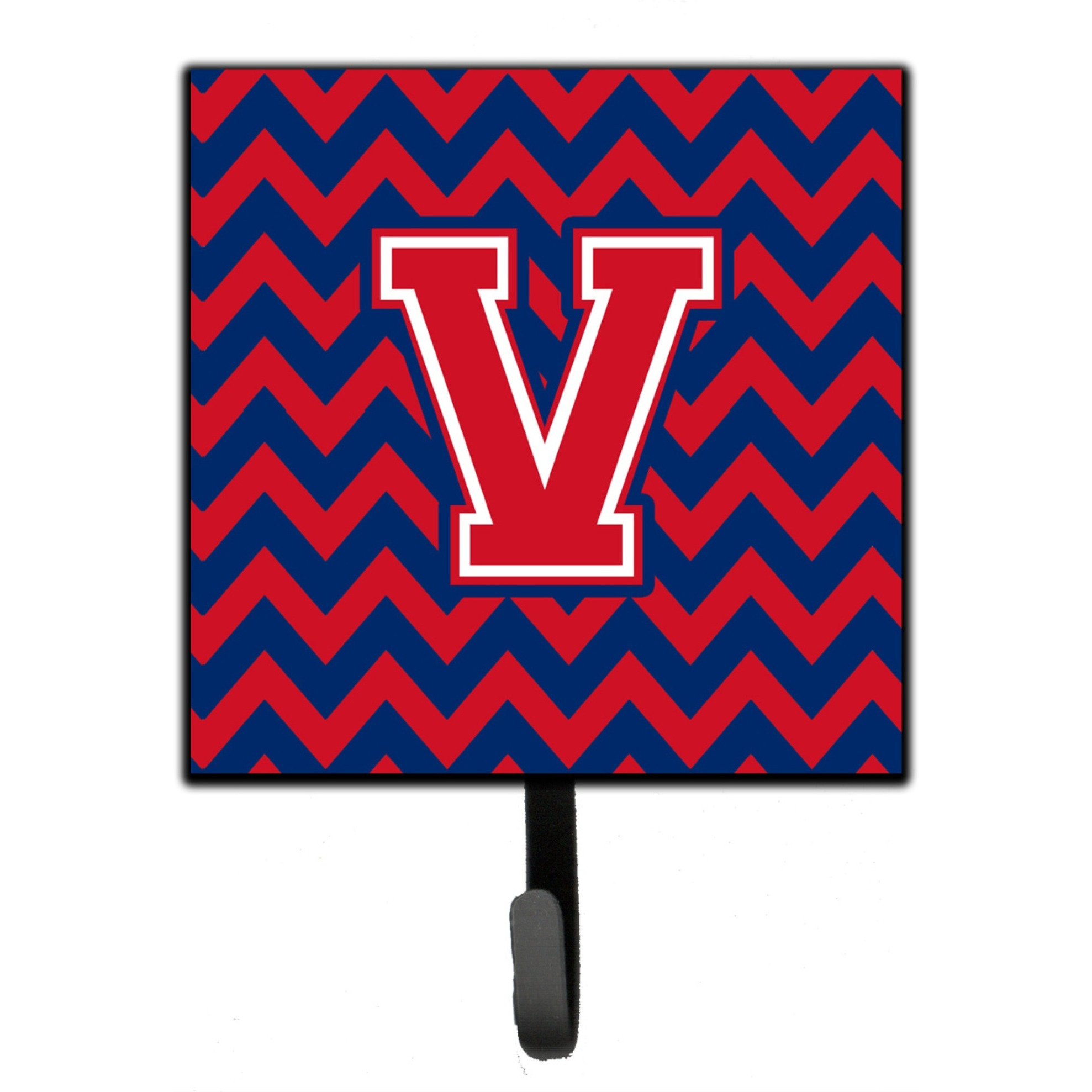 &quotCaroline's Treasures Letter V Chevron Yale Blue and Crimson Leash or Key Holder CJ1054-VSH4, Small, Multicolor"