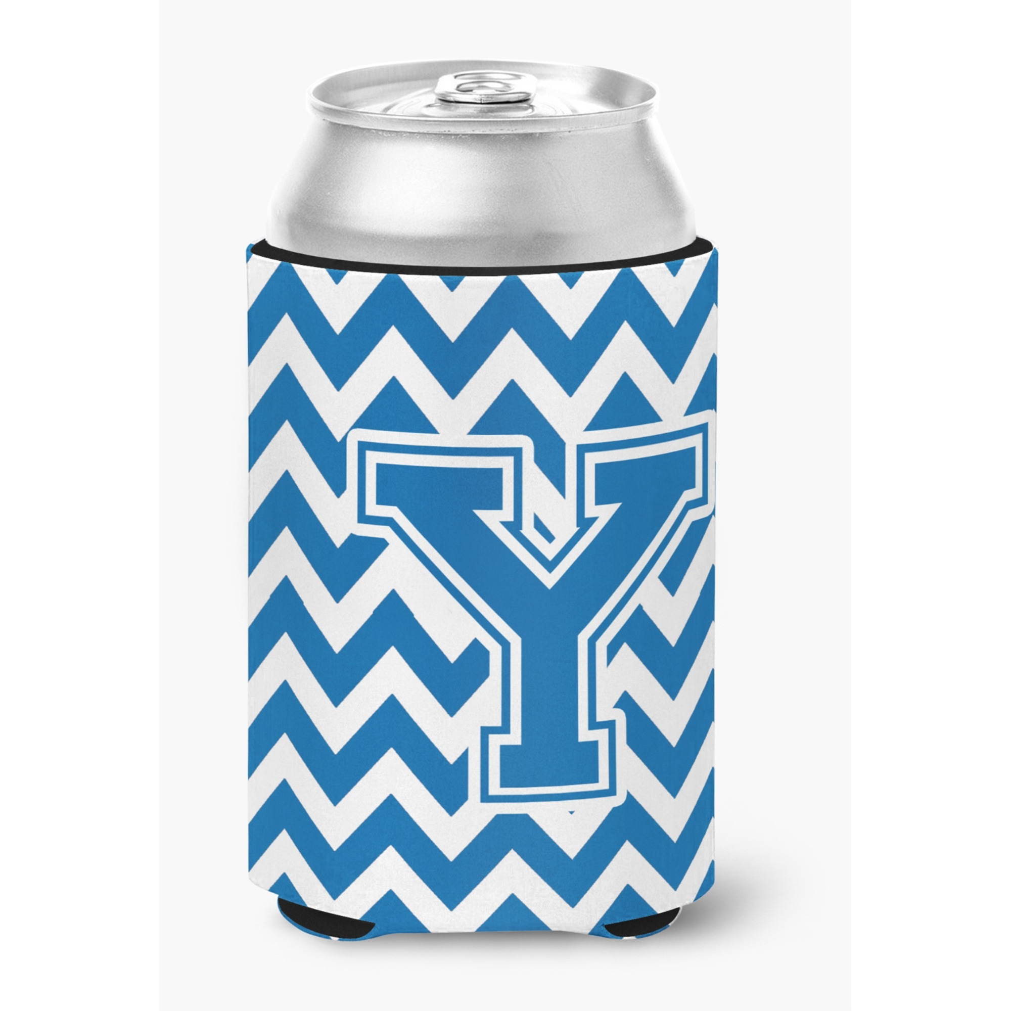 &quotCaroline's Treasures CJ1056-YCC Letter Y Chevron Blue and White Can or Bottle Hugger, Multicolor"
