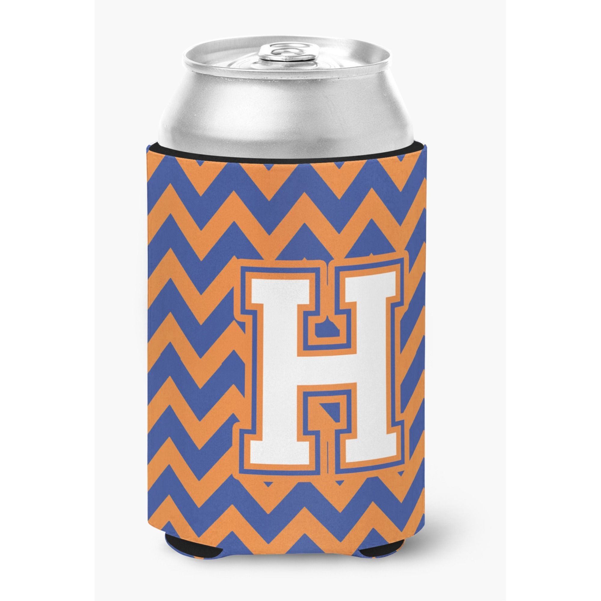 &quotCaroline's Treasures CJ1060-HCC Letter H Chevron Blue and Orange 3 Can or Bottle Hugger, Multicolor"