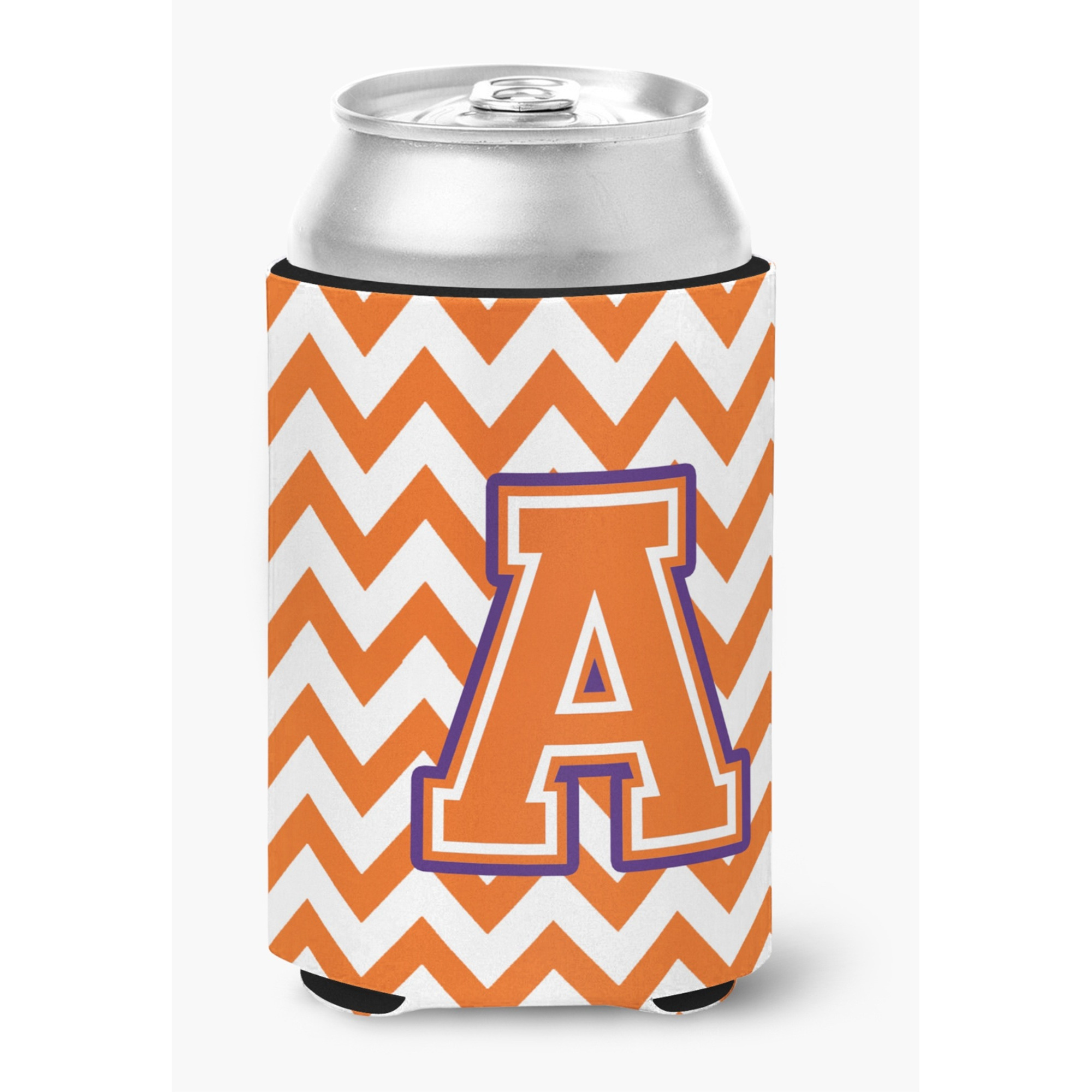 &quotCaroline's Treasures CJ1062-ACC Letter A Chevron Orange and Regalia Can or Bottle Hugger, Multicolor"