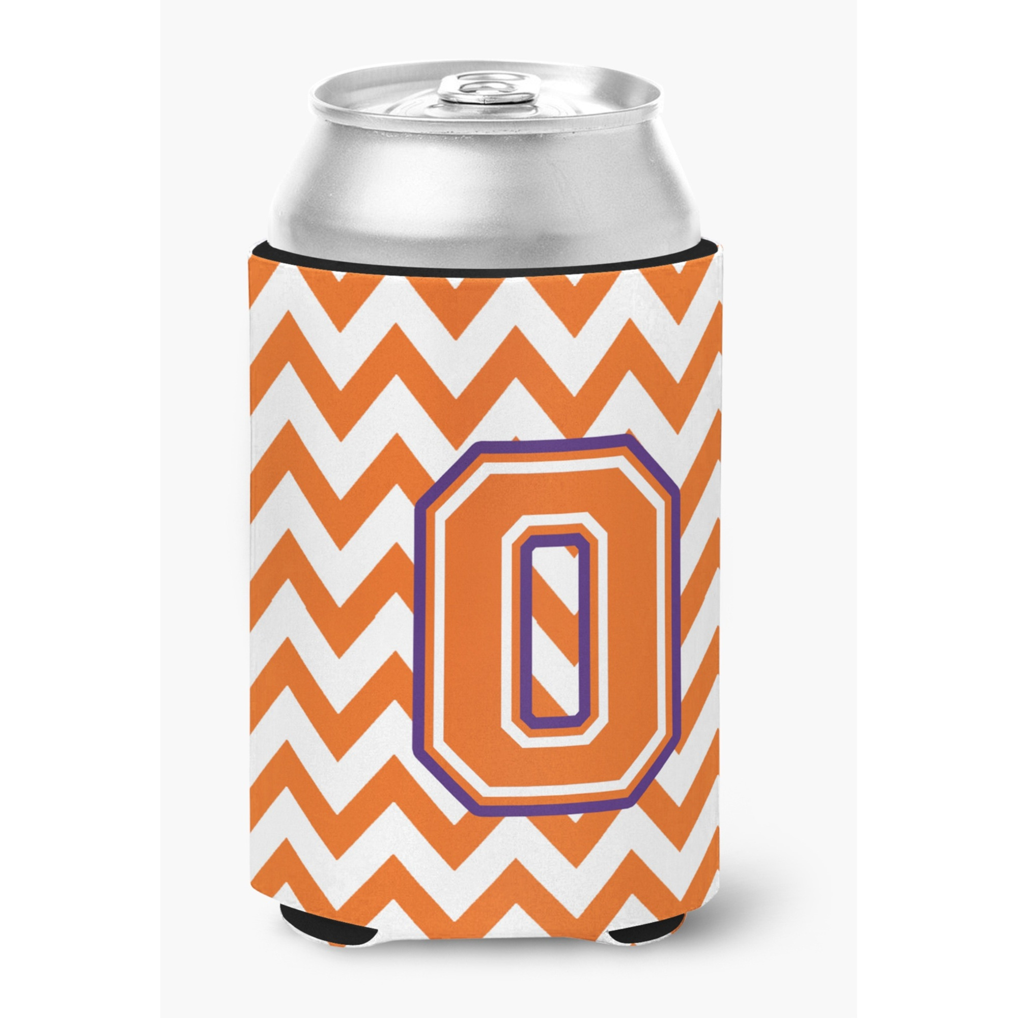 &quotCaroline's Treasures CJ1062-OCC Letter O Chevron Orange and Regalia Can or Bottle Hugger, Multicolor"