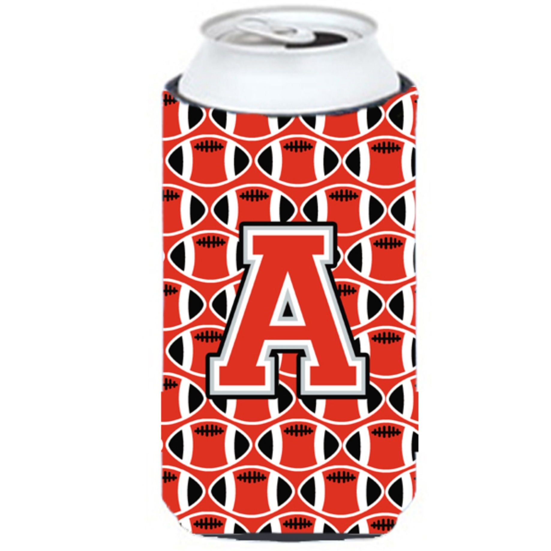Letter A Football Scarlet and Grey Tall Boy Beverage Insulator Hugger CJ1067-ATBC