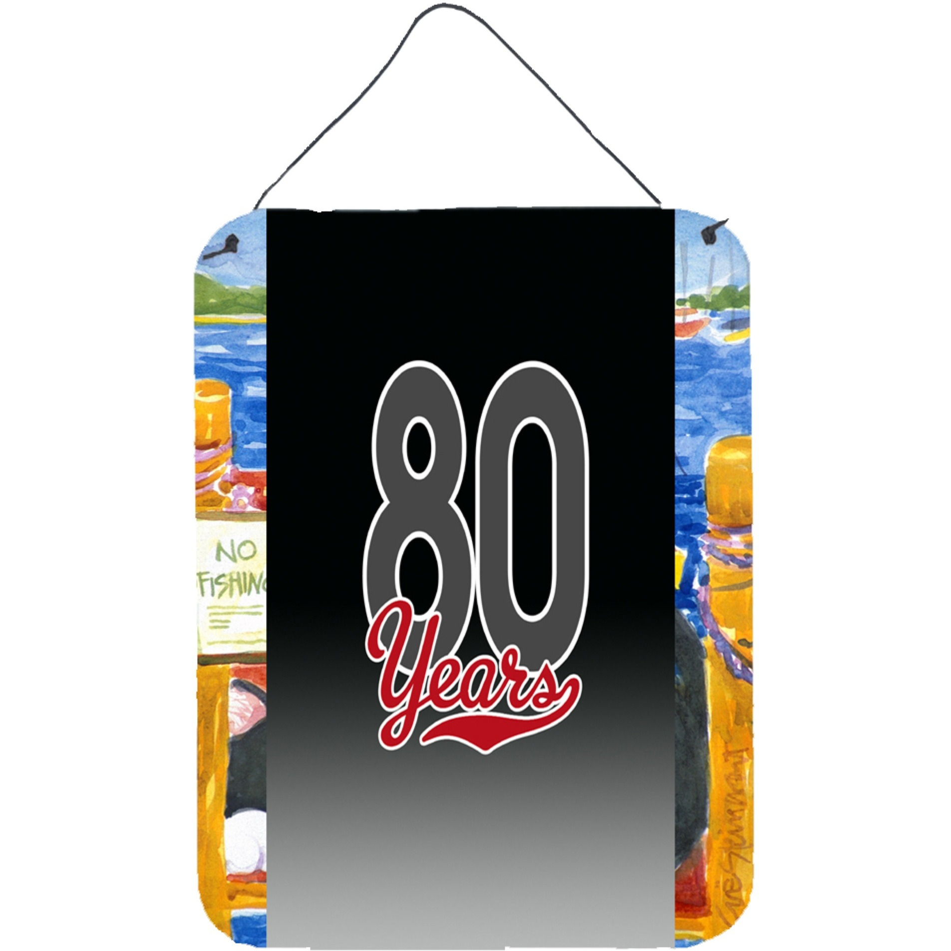 &quotCaroline's Treasures CJ1090DS1216 80 Years Wall or Door Hanging Prints, 16 x 12"", Multicolor"