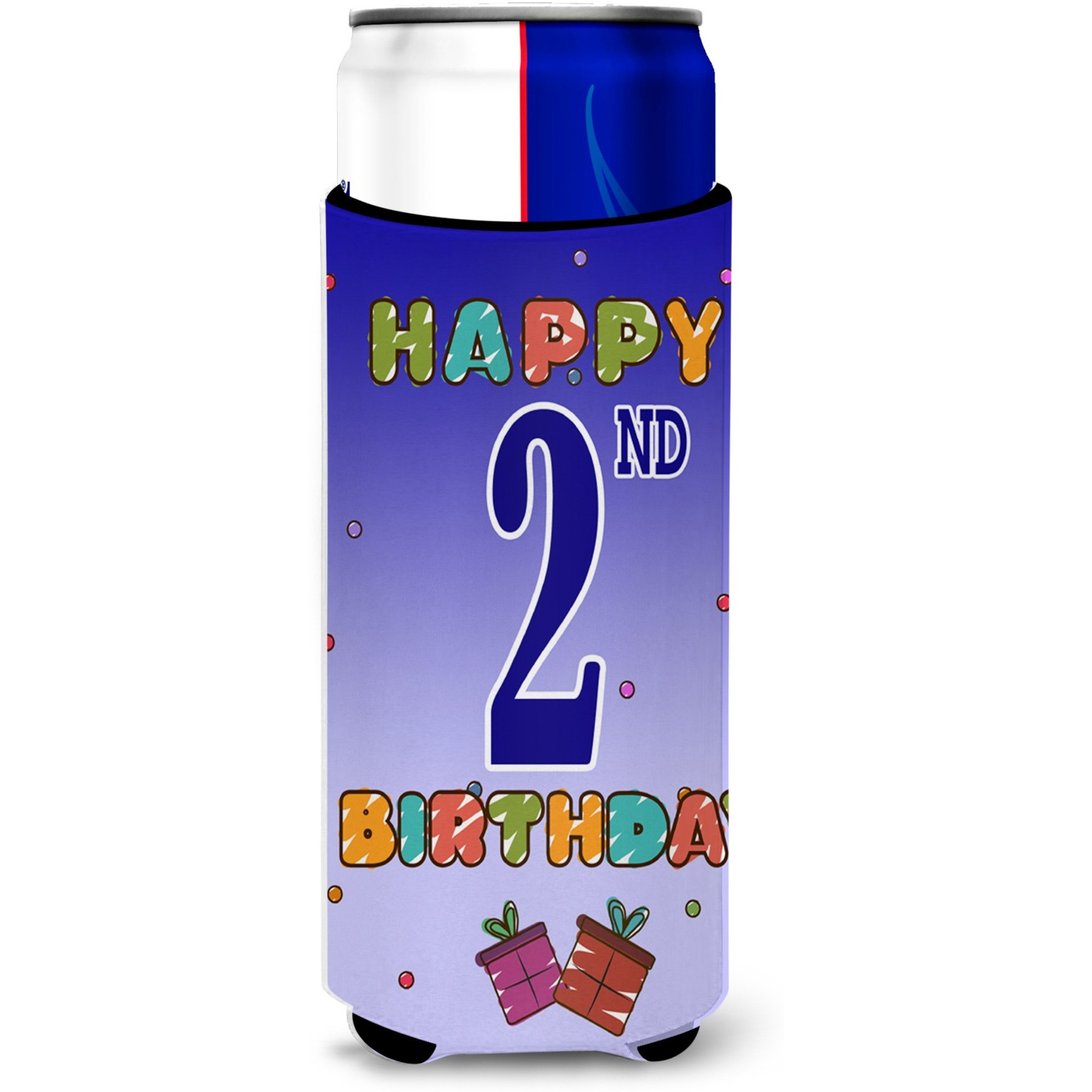 Happy 2nd Birthday Ultra Beverage Insulators for slim cans CJ1093MUK