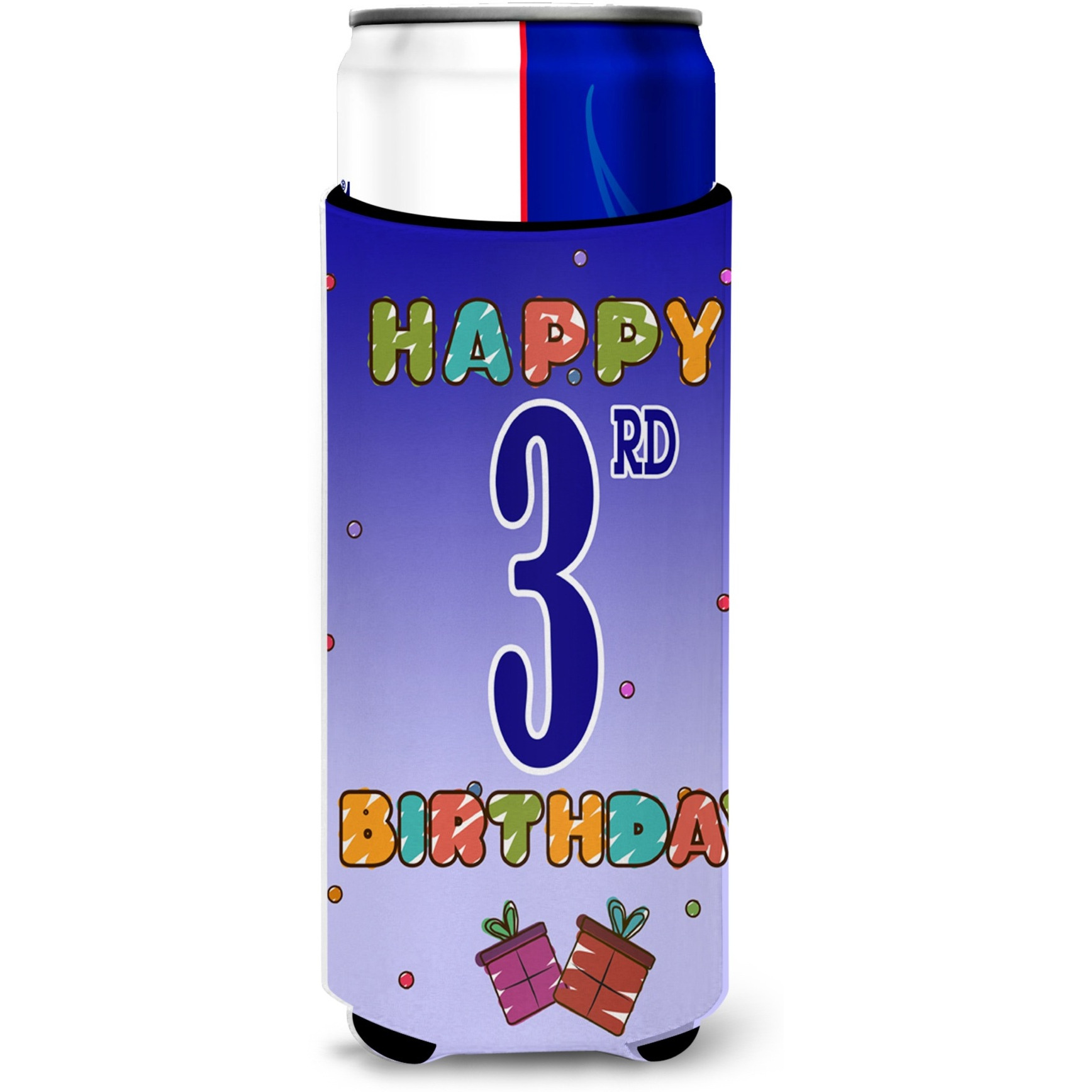 Happy 3rd Birthday Ultra Beverage Insulators for slim cans CJ1094MUK