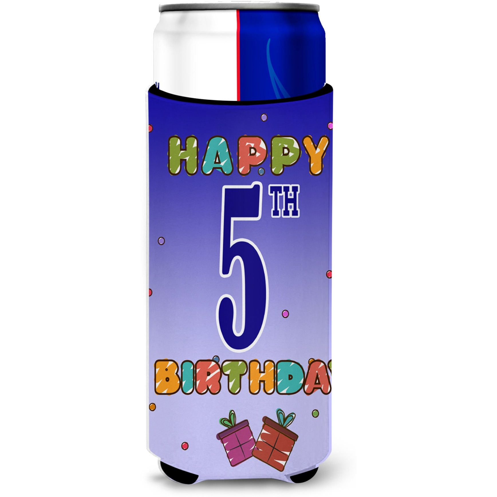 Happy 5th Birthday Ultra Beverage Insulators for slim cans CJ1096MUK