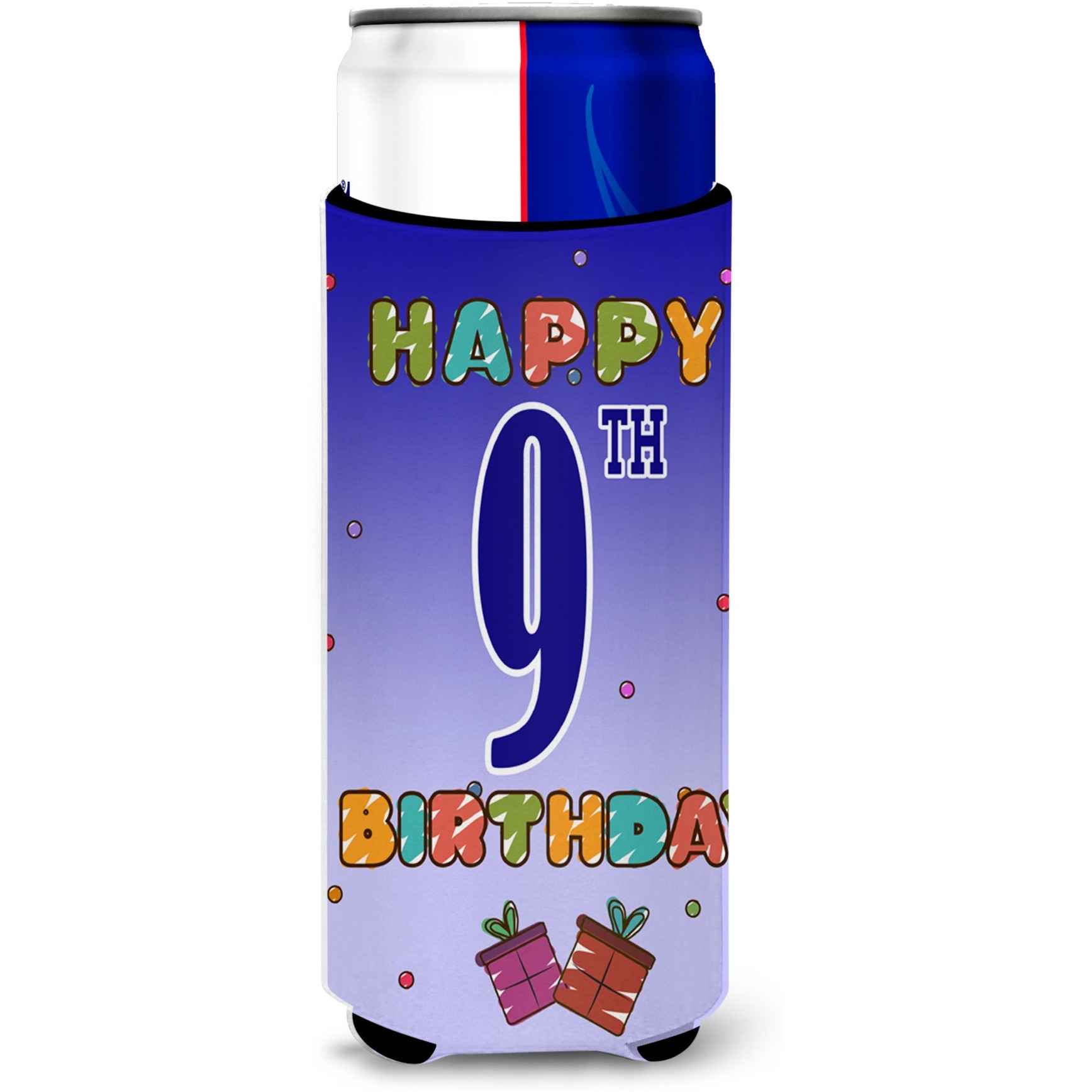 Happy 9th Birthday Ultra Beverage Insulators for slim cans CJ1100MUK