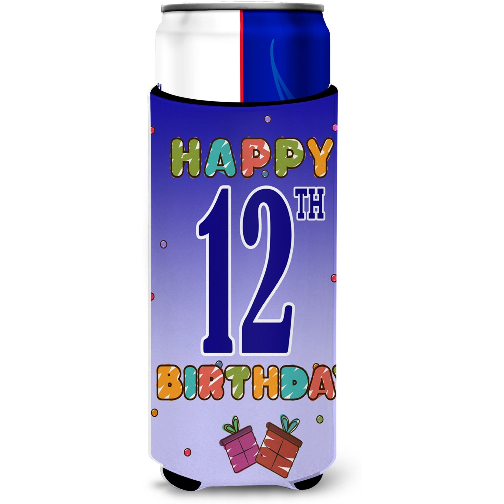 Happy 12th Birthday Ultra Beverage Insulators for slim cans CJ1103MUK